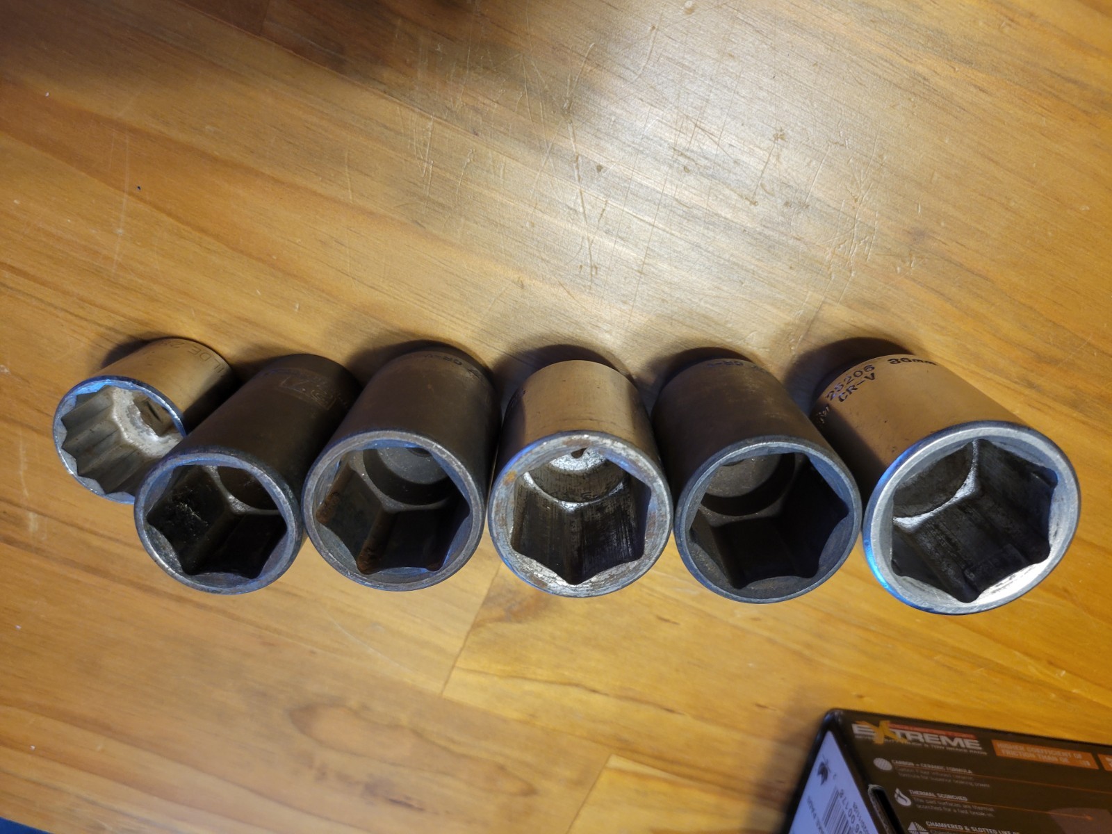Lot Of 6 Used Sockets Axel Sockets 36mm 32mm 30mm 30mm 28mm 27mm