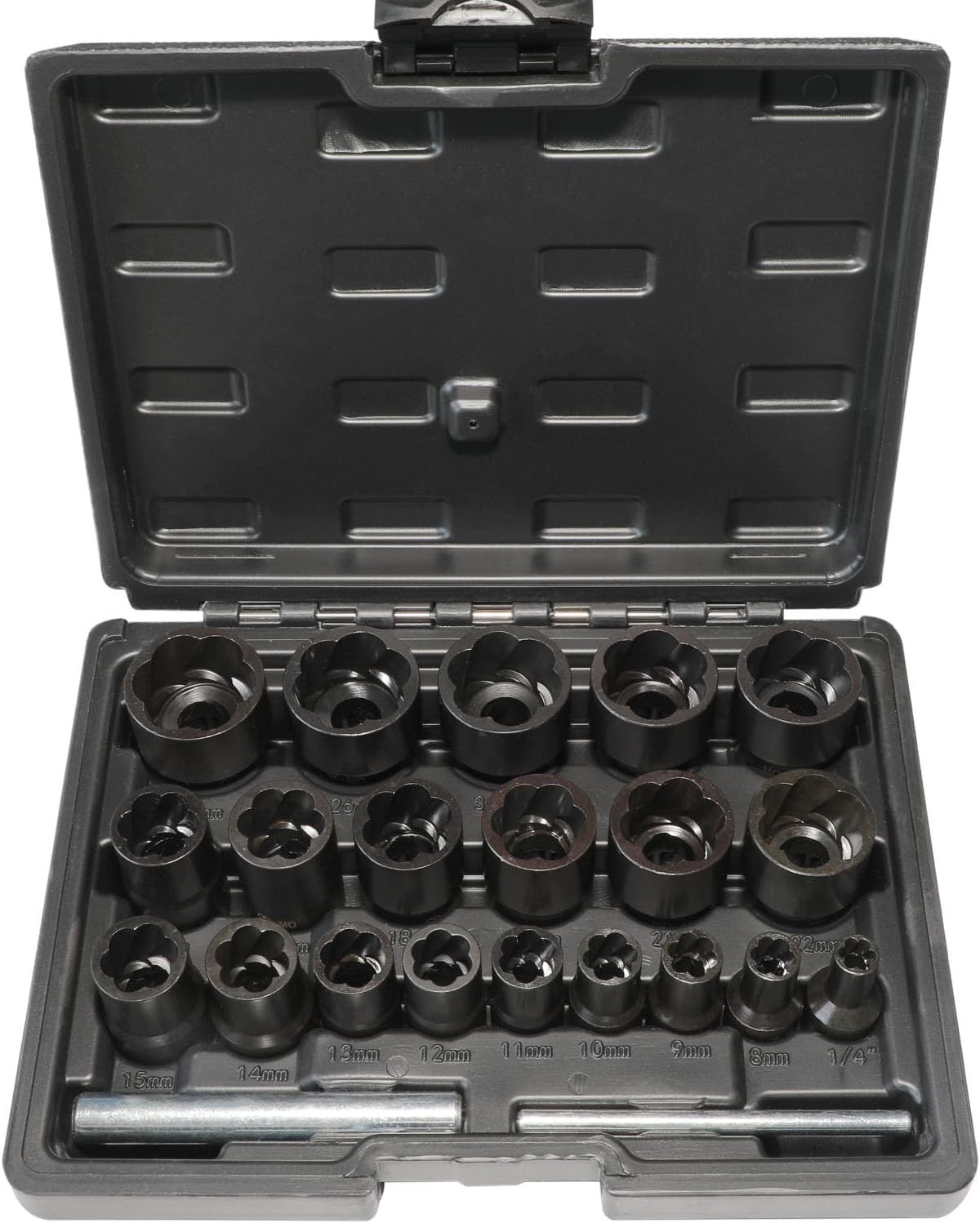 22 Piece Bolt Nut Extractor Set, 1/2″ and 3/8″ Drive Impact Lug Nut Remover Sock