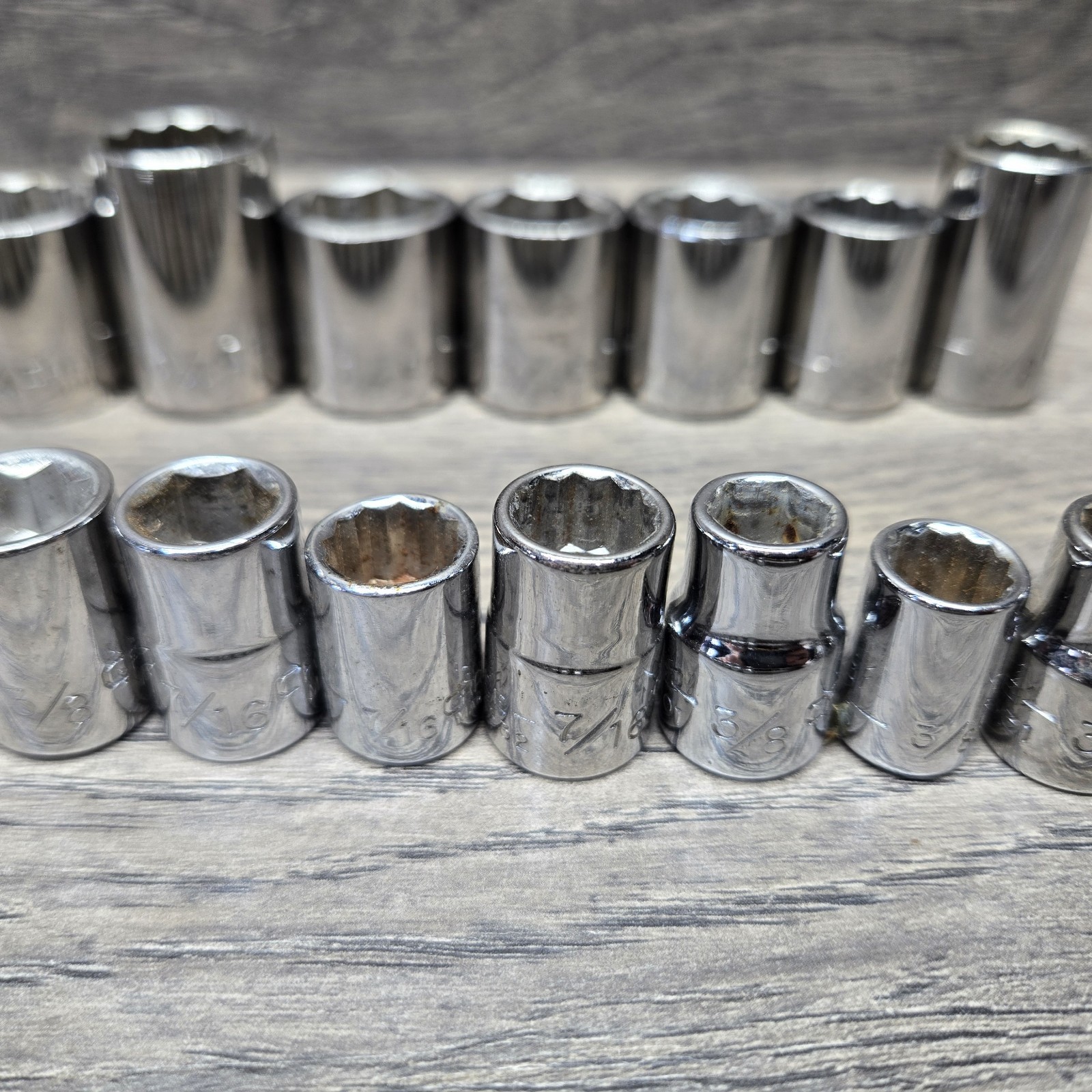 Craftsman 6 And 12 Pt Shallow Lot of -EE- Series Sockets Vintage USA Made