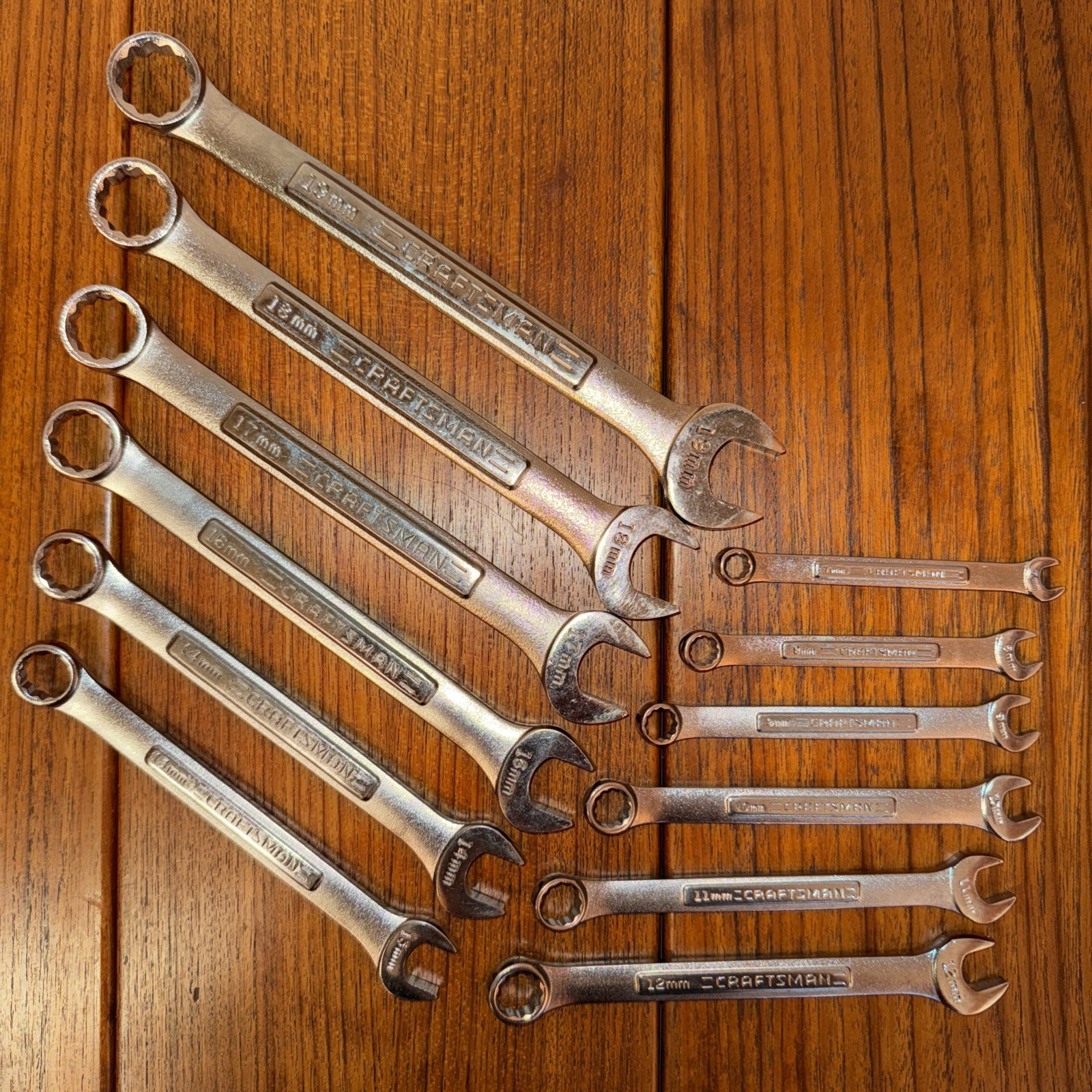 VTG Craftsman USA Metric Wrench Set 7mm-19mm V-Inverted -V VA 12pc