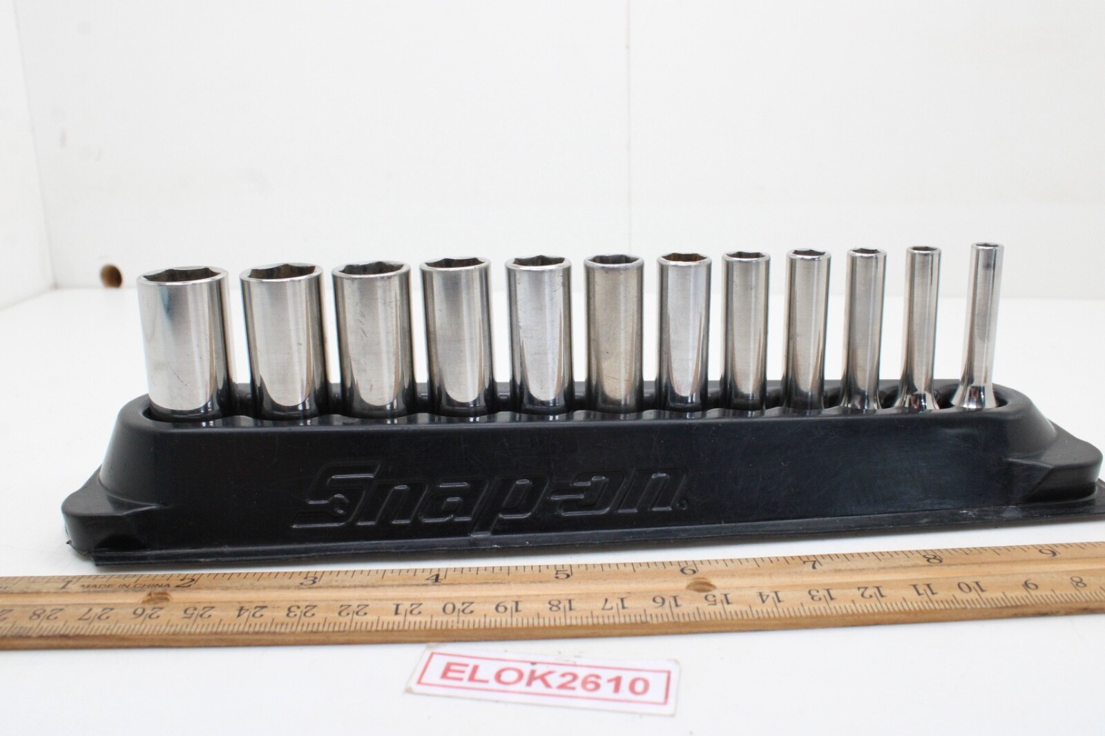 Snap-on 112STMMY 5-15mm 1/4″ Drive 12 Piece 6 Point Metric Deep Socket Set USA