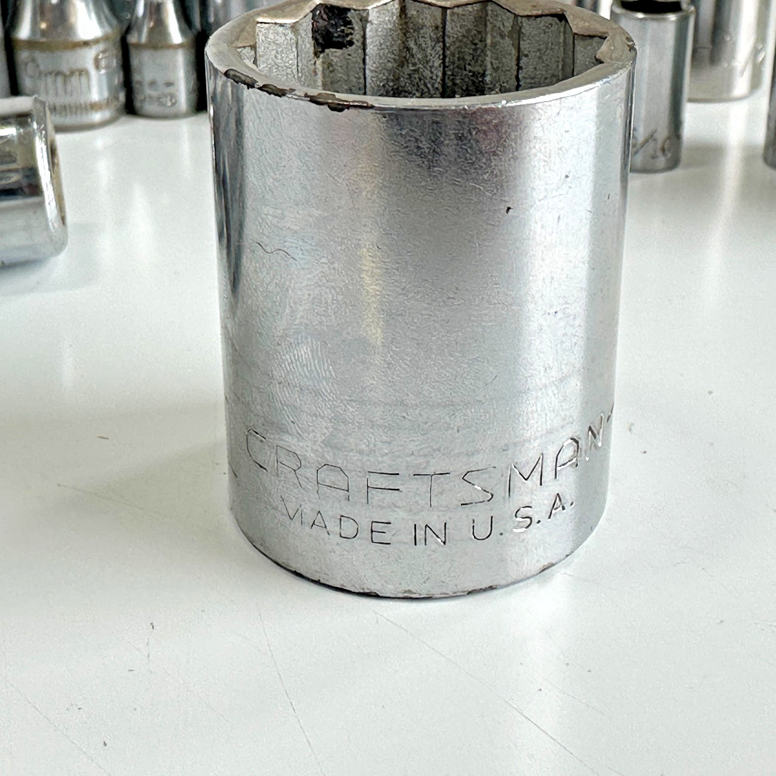 Vintage Craftsman 25pc Socket Lot USA V G Series SAE Metric 6pt 12pt Mixed