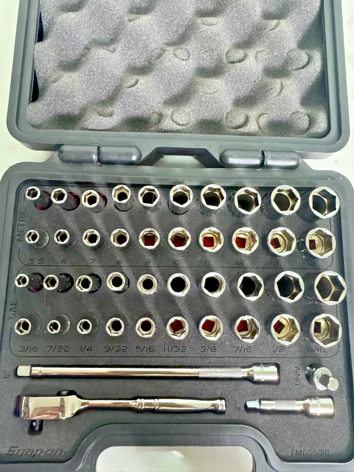 Snap-on 144TMPBFR 44 pc 1/4» Drive 6-Point Metric/SAE General Service Set