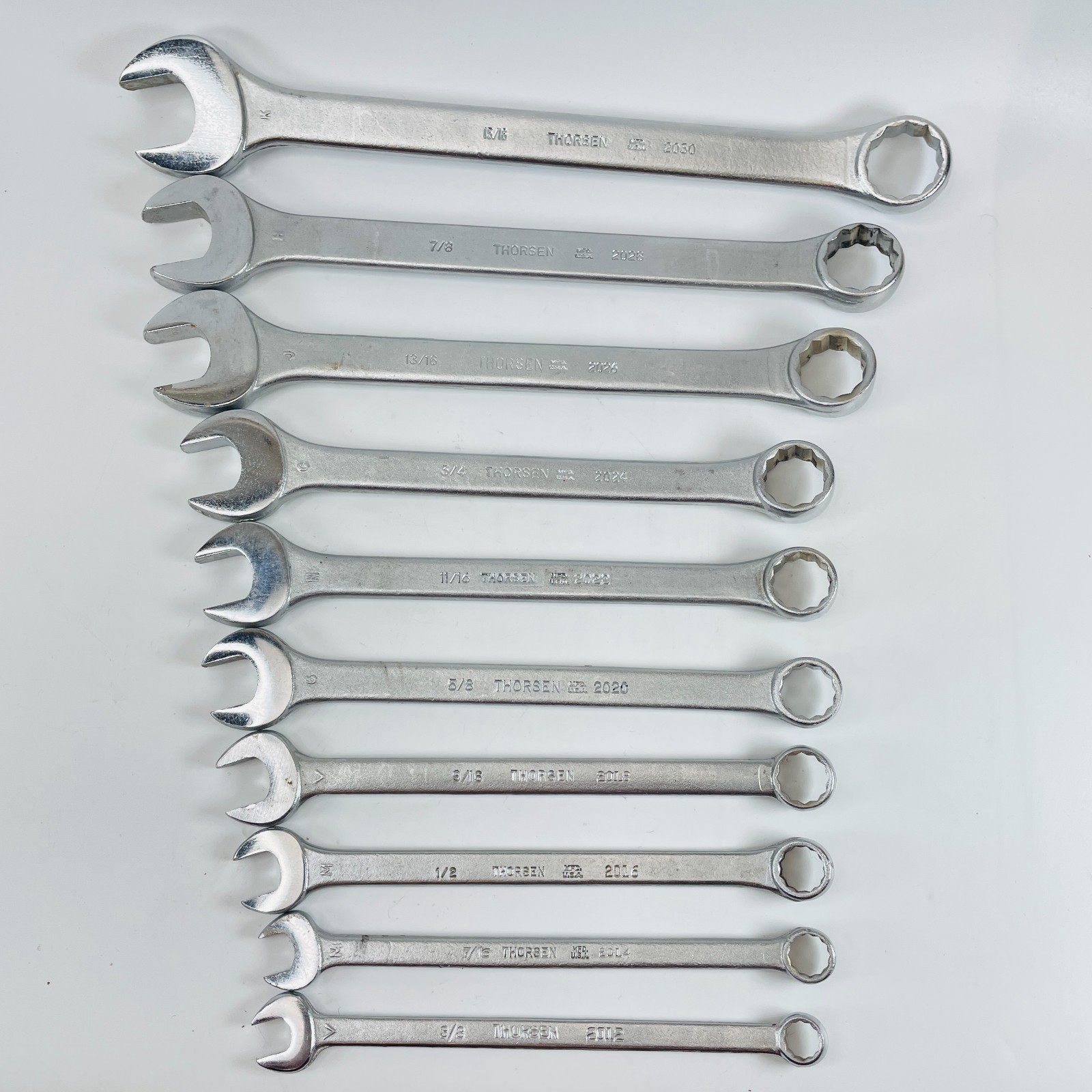 Vintage Thorsen Combination Wrench Set 3/8″ to 15/16″ 10 Pc USA 2012-2030