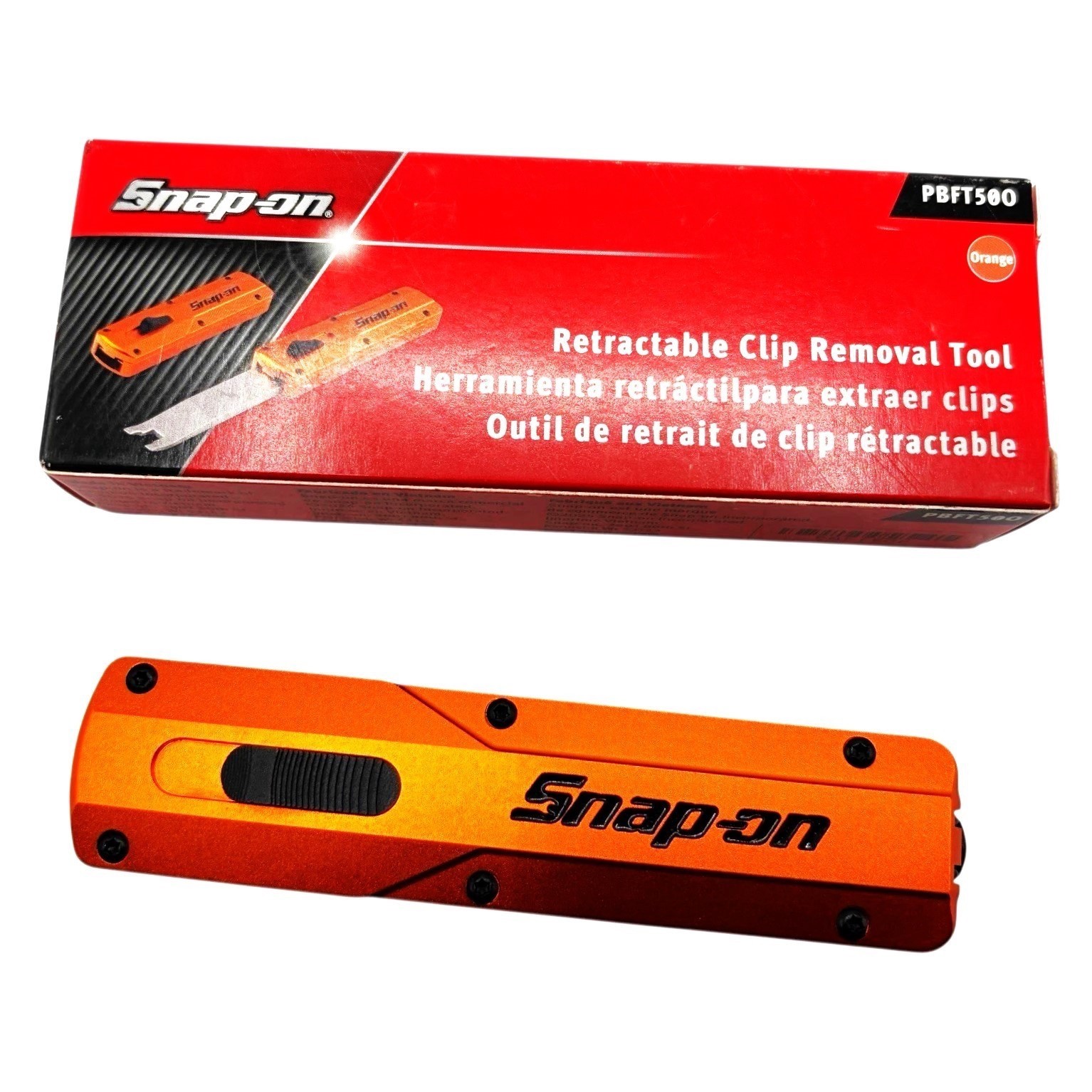 Snap-on Tools NEW PBFT50O ORANGE Dual Function Retractable Clip Removal Tool