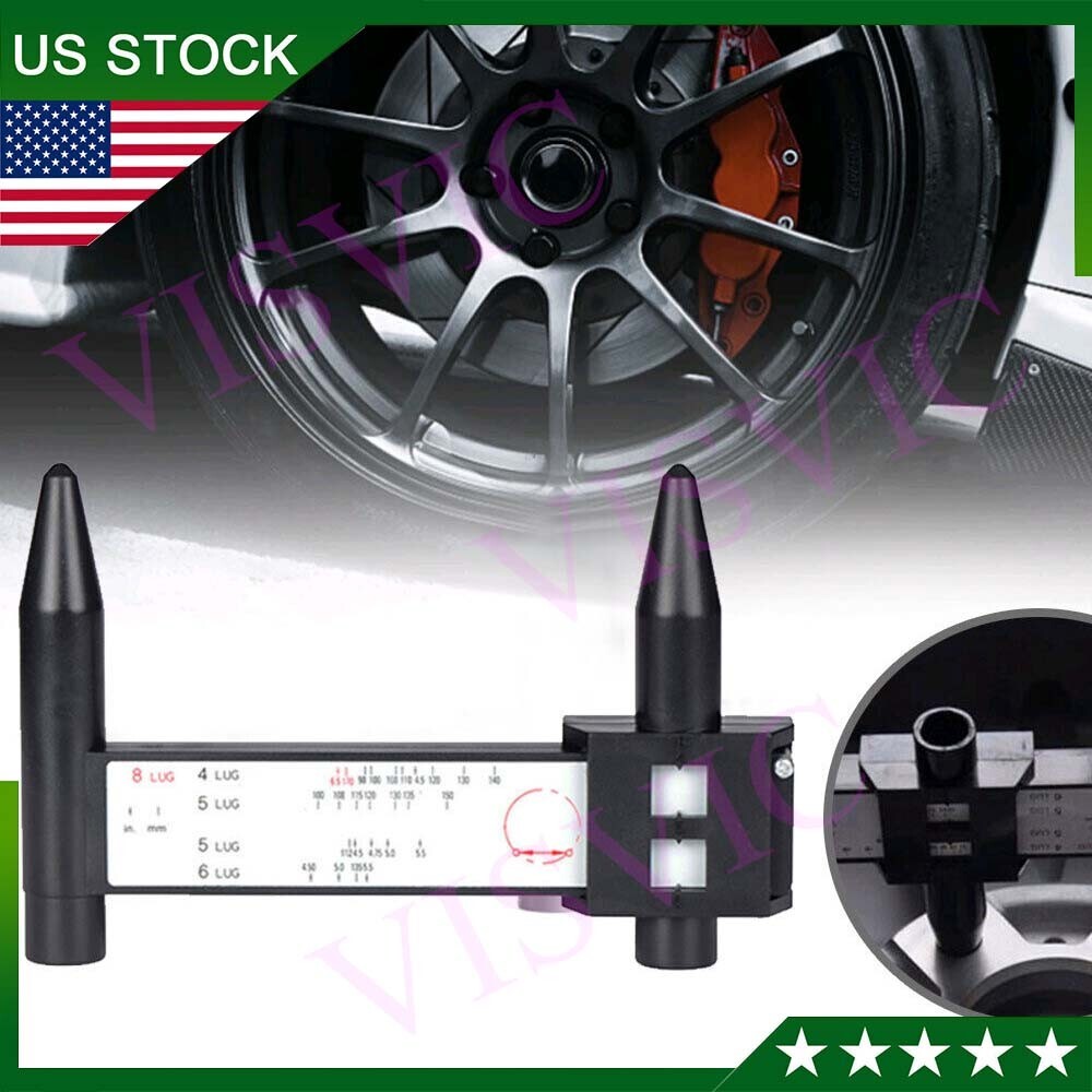 Wheel Bolt Stud Pattern Gauge Measurement 4 5 6 8 Lug Rims Holes Size Hand Tool
