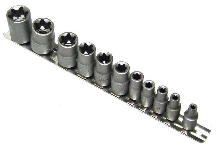 11 pcs Torx Star Bit Female E Socket Set Automotive Shop Tools External E4- E20