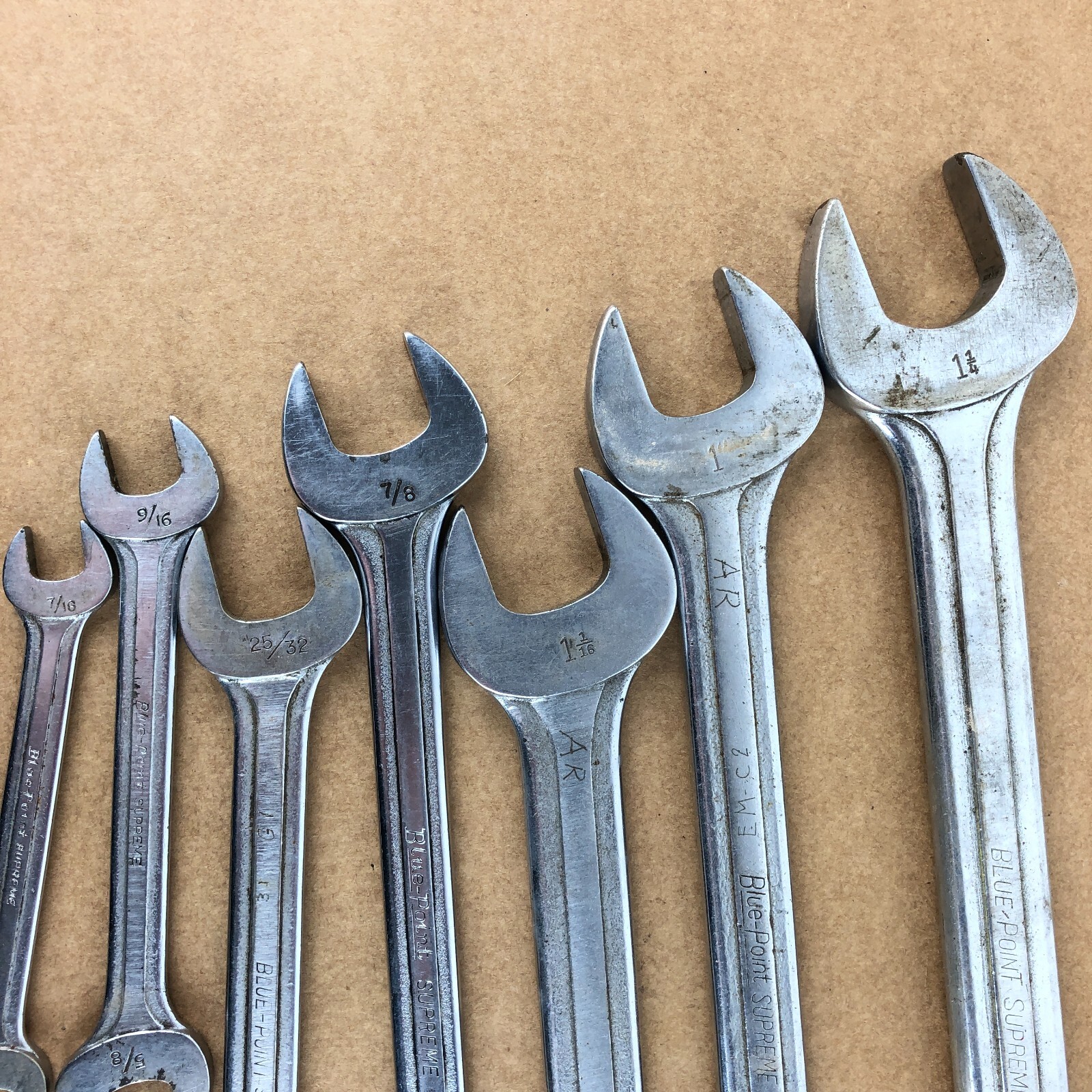 Blue-Point USA Double Open End Wrench Set 1/2″ to 1-3/8″ S Series Supreme Marks