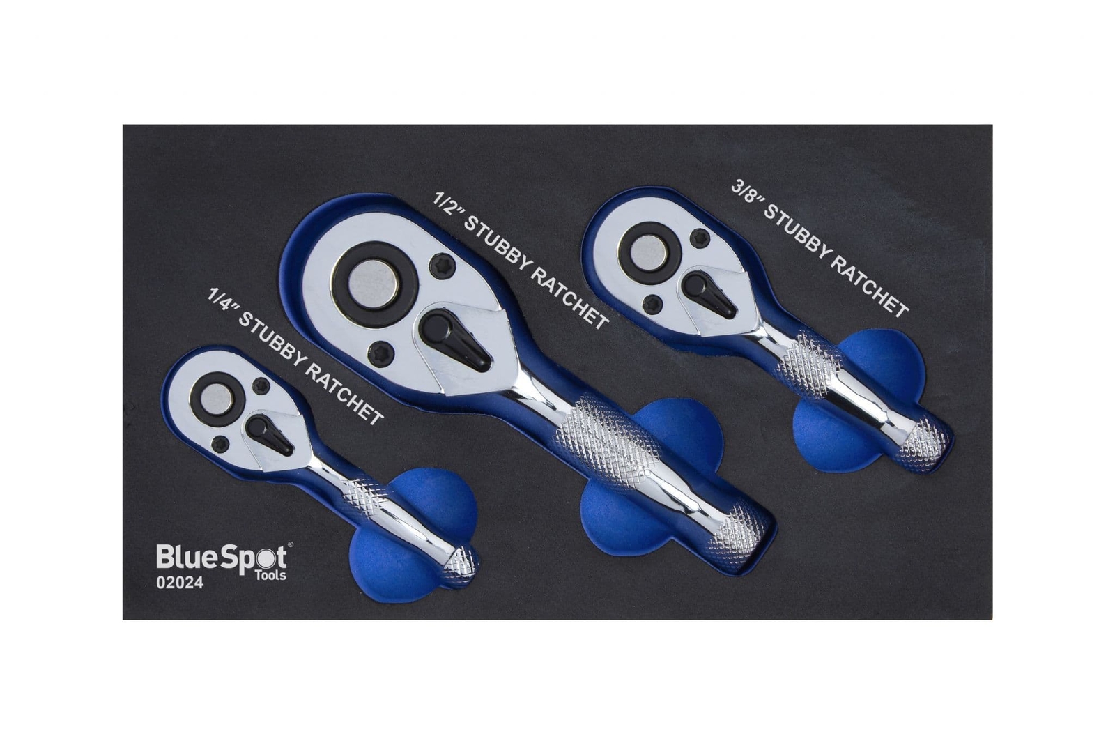 Blue Spot 02024 Stubby Ratchet Set In EVA Foam Tools 3 Piece