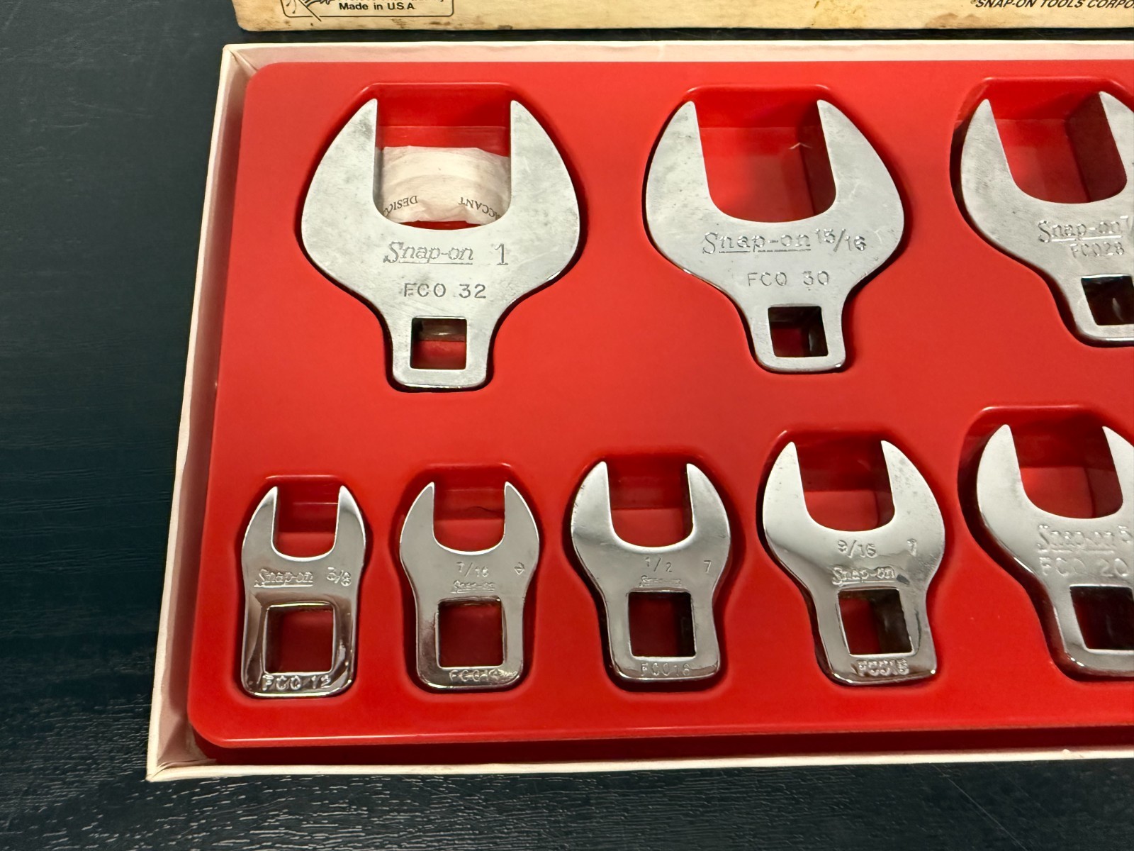 Vintage Snap On Tools 3/8″ Drive Crowfoot Set (3/8 Thru 1 IN.) Part #211FCO