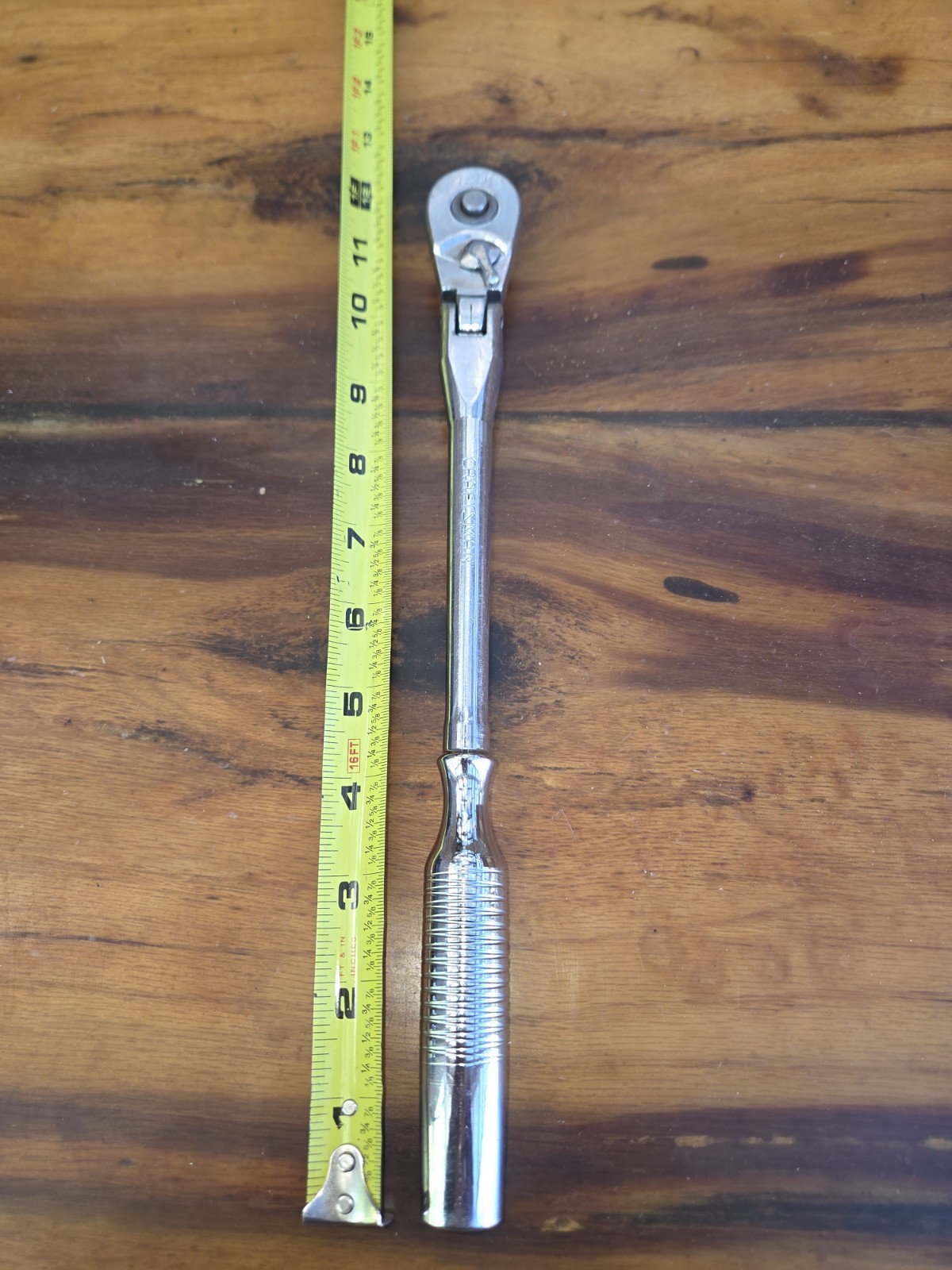 CRAFTSMAN USA – 3/8″ Drive 12″ Long Handle Flex Head Ratchet Ribbed Handle 44836