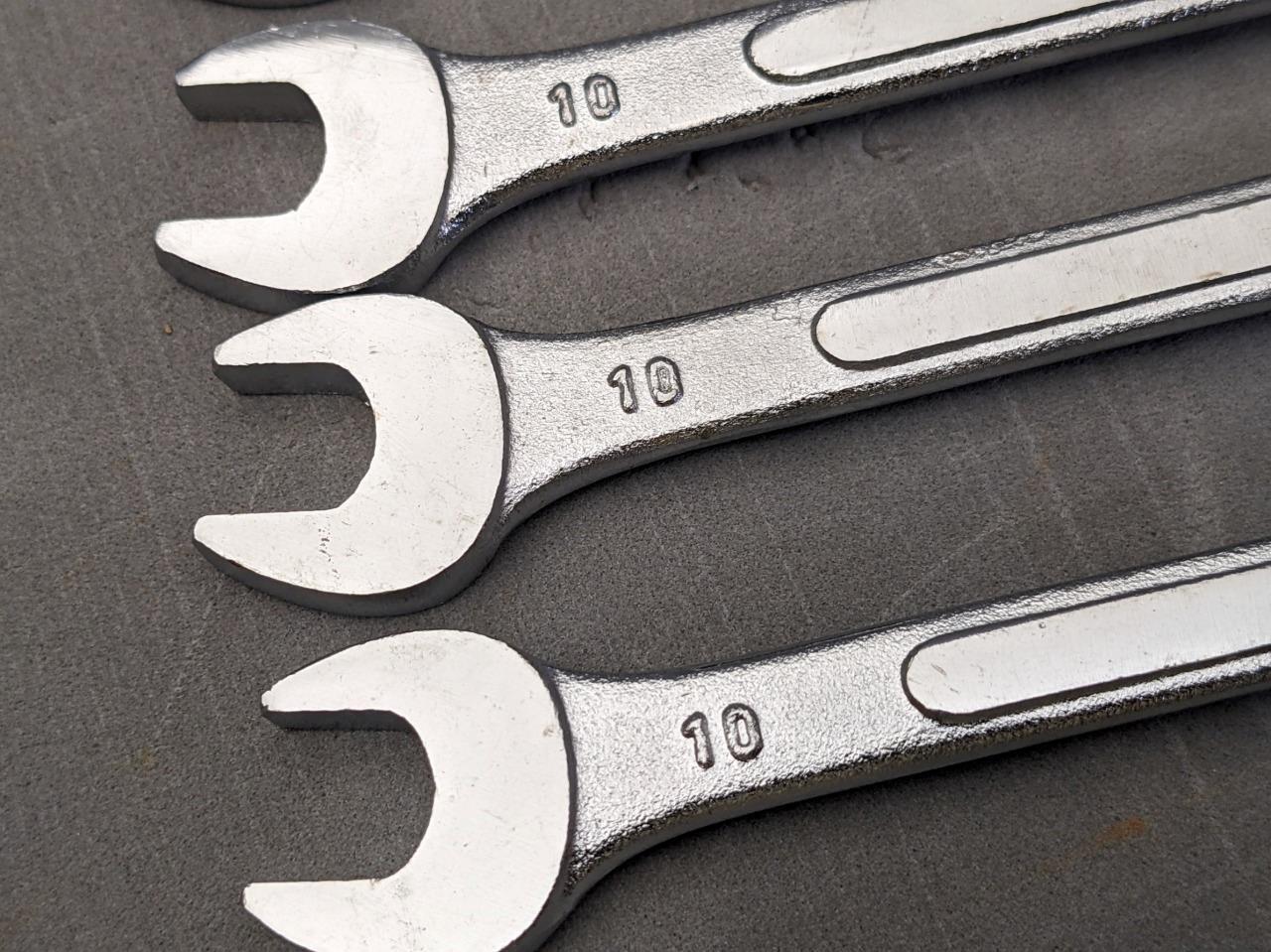 Lot of Five (5) 13mm & Lot of Five (5) 10mm Drop Forged 12pt Wrenches Wrench
