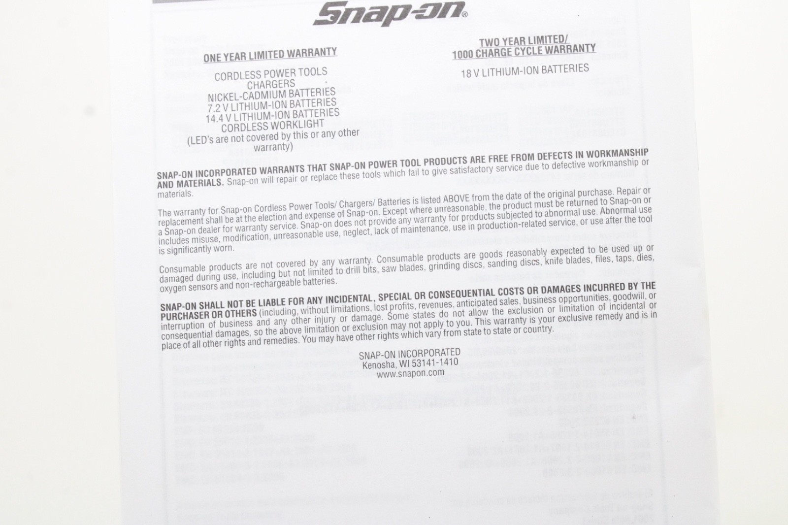 Snap-on ZCT8810ACE Manual Cordless Impact Wrench See Description Original USA