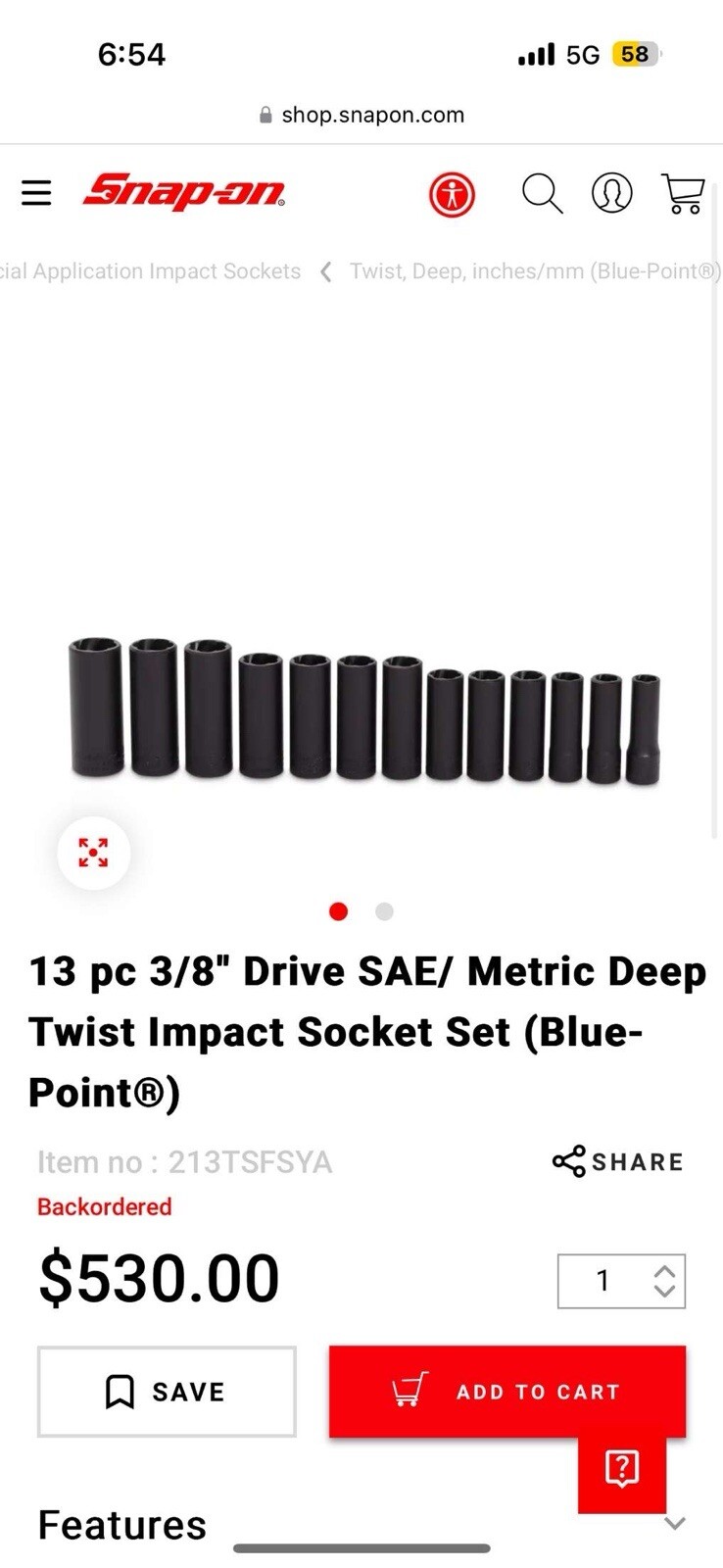 blue point twist deep extraction sockets 3/8 impact