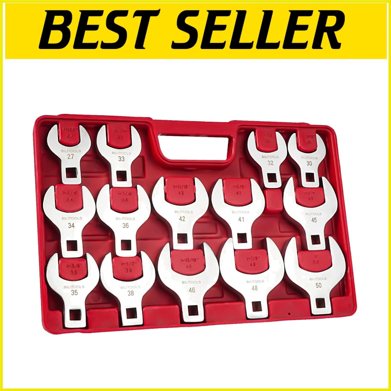Jumbo Crowfoot Wrench Set – 14-Piece 1/2″ Drive, Metric 27-50mm, Rust-Resistant