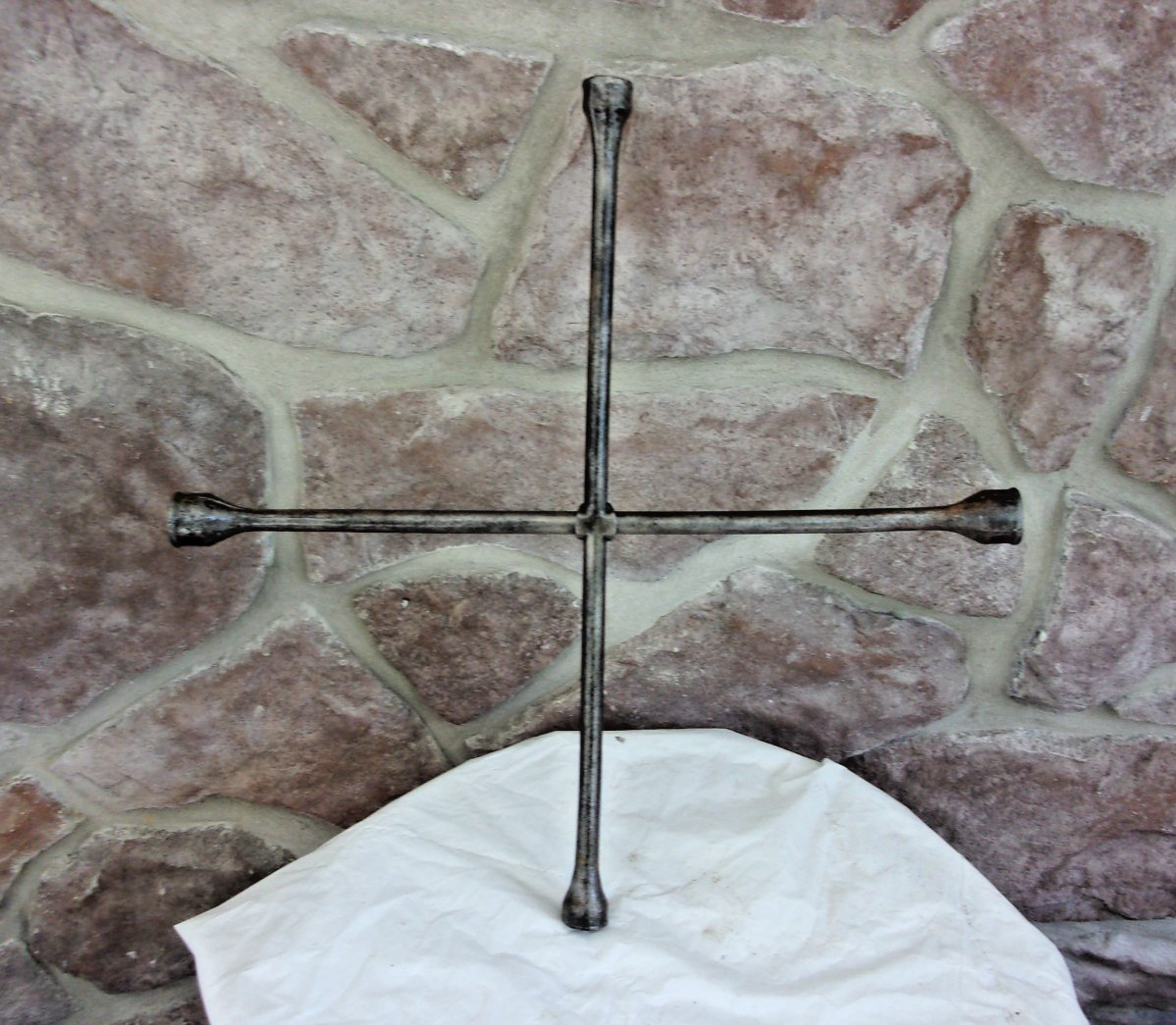 Vintage TRUCK 4 WAY LUG WRENCH Tool With 6 Point SOCKET 20 INCHES LONG.