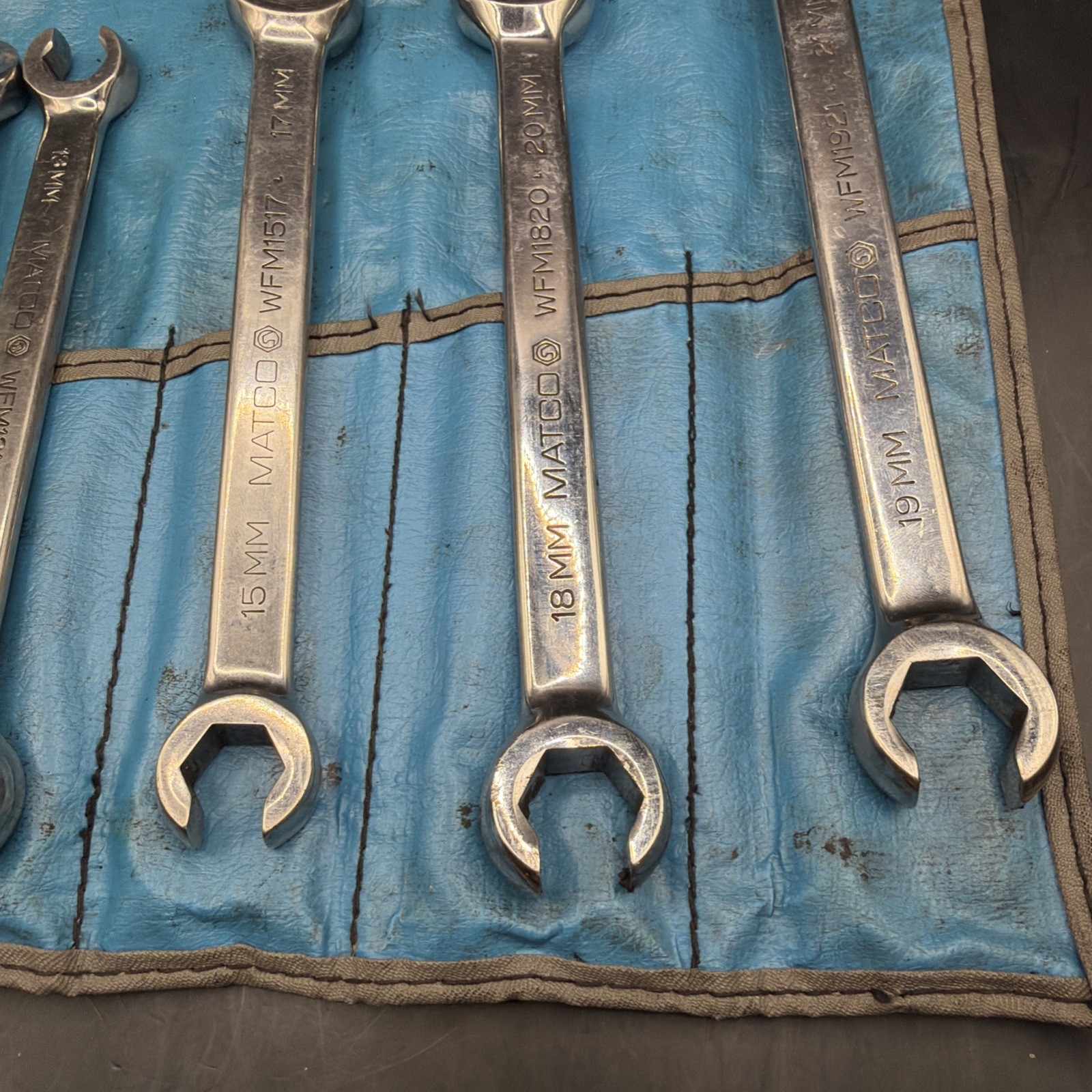 Matco Tools USA Made 6pc Metric 9mm-21mm Flare Nut Line Wrench Set in Pouch Bag