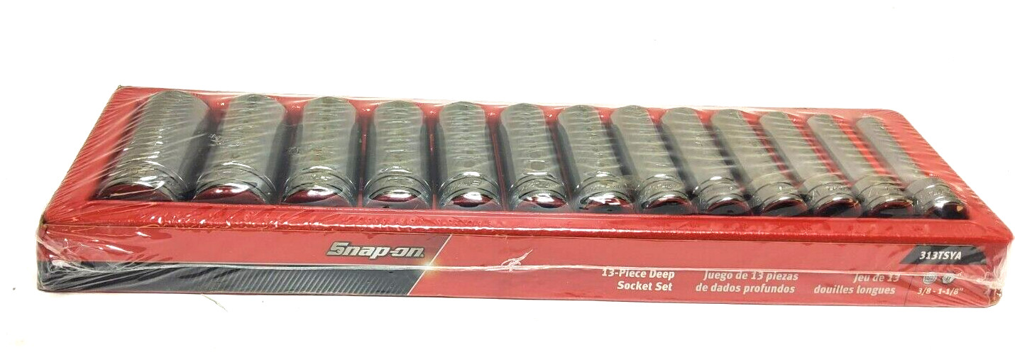 New Snap-on™ 1/2″ drive 6-point DEEP socket SET 3/8″ thru 1 1/8″ 313TSYA Unused
