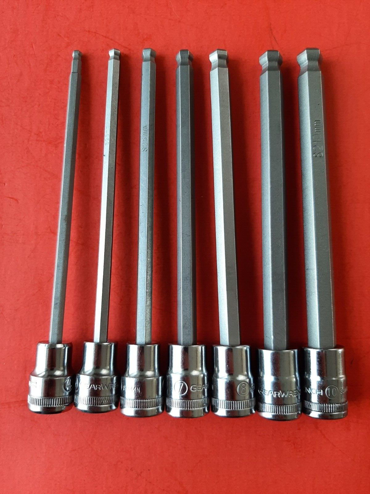 NEW GearWrench 7 Pc Metric Long Ball Hex Socket Driver Set 4-10mm 3/8″ Drive