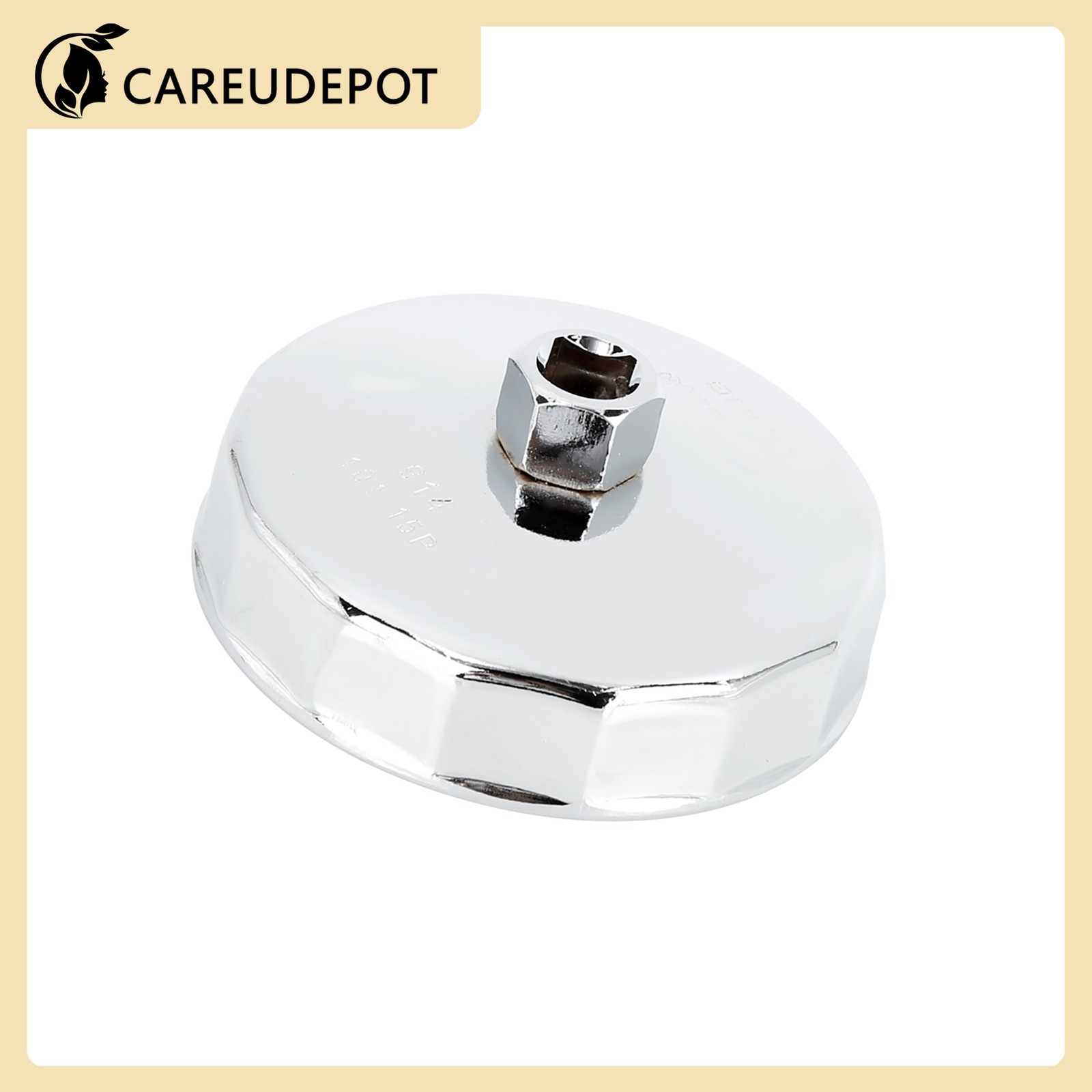 101mm 15 Flutes Silver Tone Metal Car Oil Filter Cap Wrench Socket Remover Tools