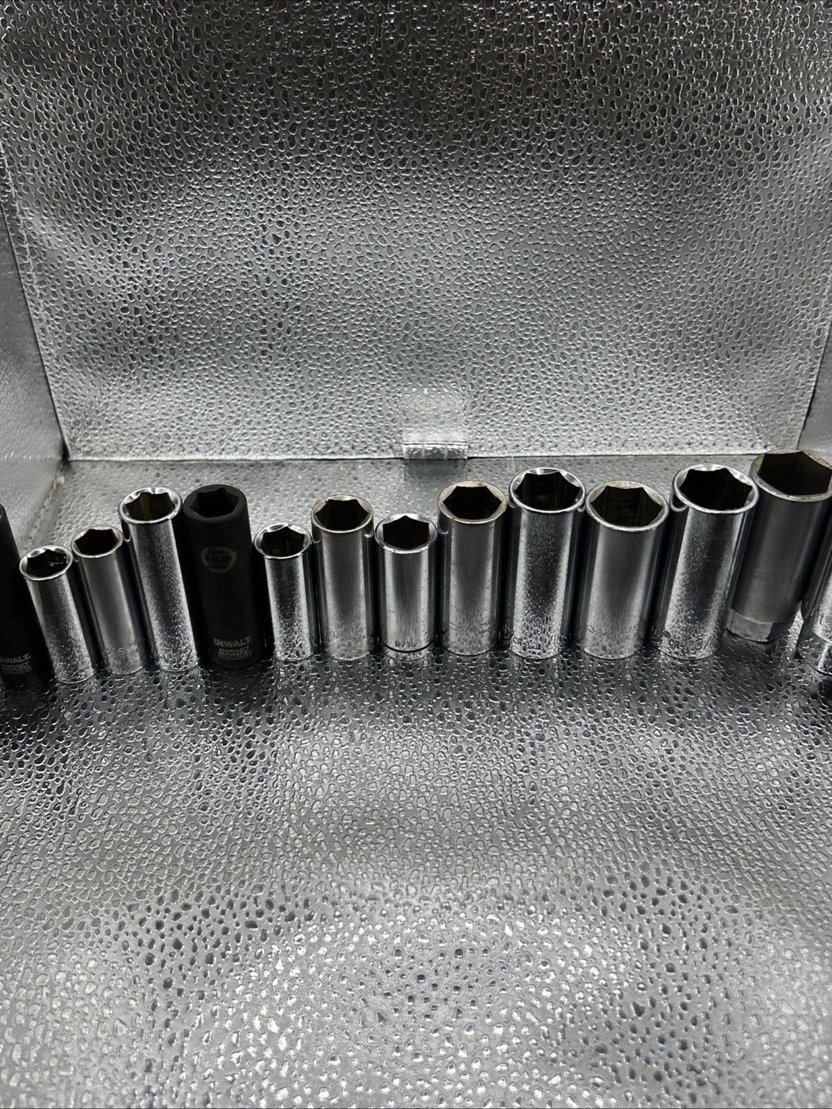 Mixed Lot DeWalt, Crescent, Husky USA & Stanley 3/8” Drive Deep Sockets SAE