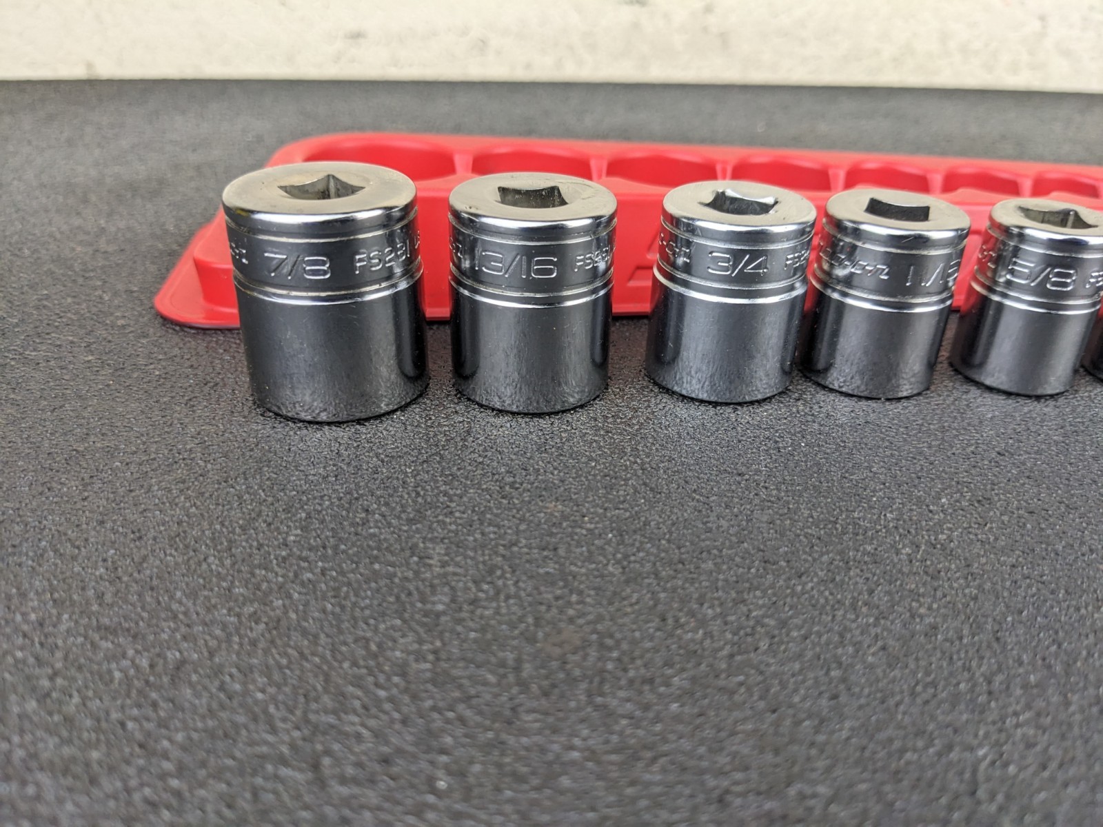 #bp369 Snap-On Tools 211FSY 11pc 3/8″ Drive 6-Point SAE Drive Shallow Socket Set