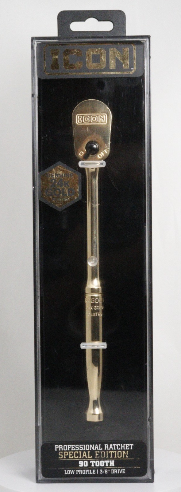 ICON 3/8” 24K Gold Plated Professional Ratchet Socket Wrench (56907)