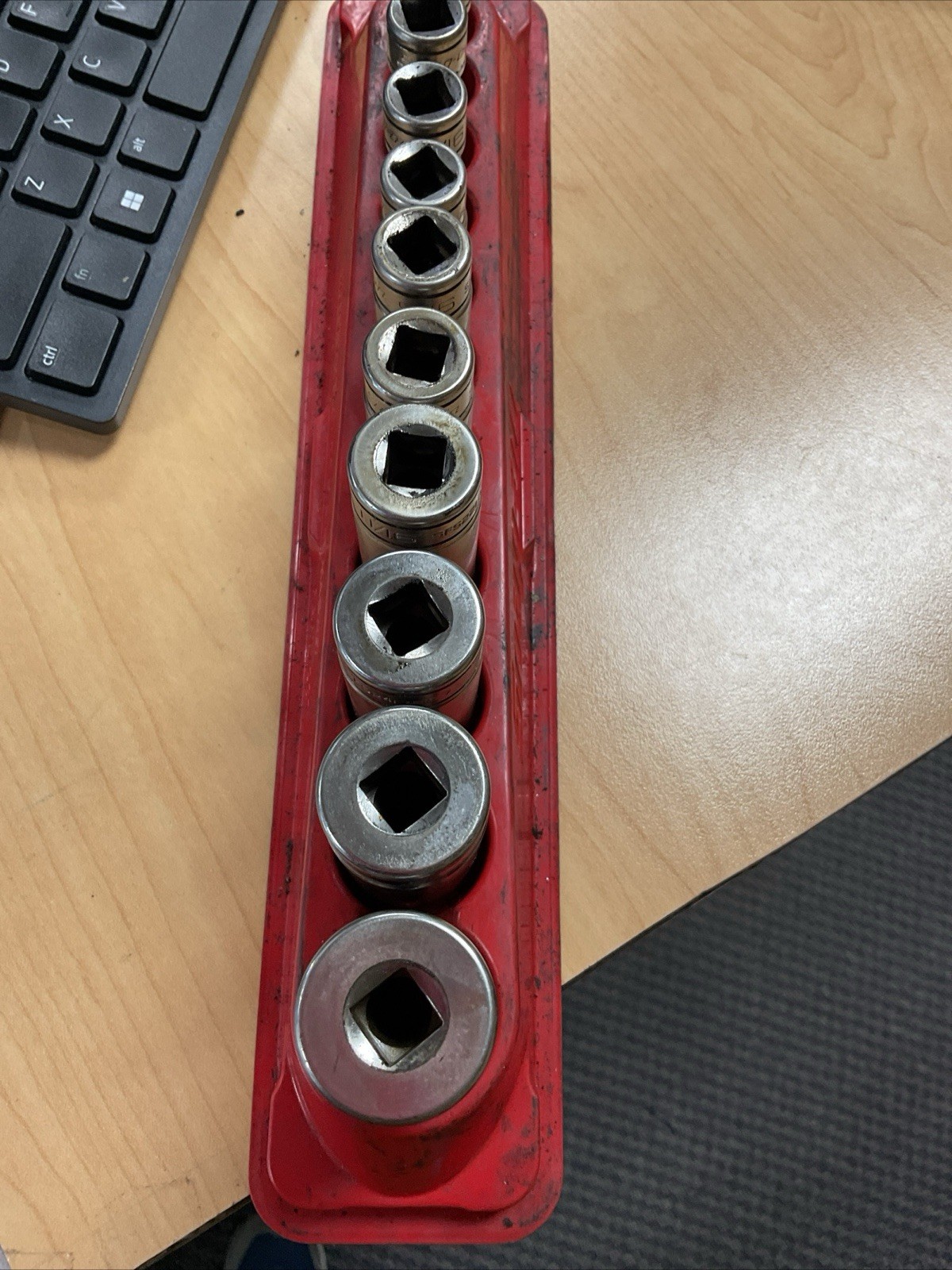 Snap On SAE Deep Socket Set 3/8″ Drive 6 Point 11pc W/ Magnetic Tray 211SFSY