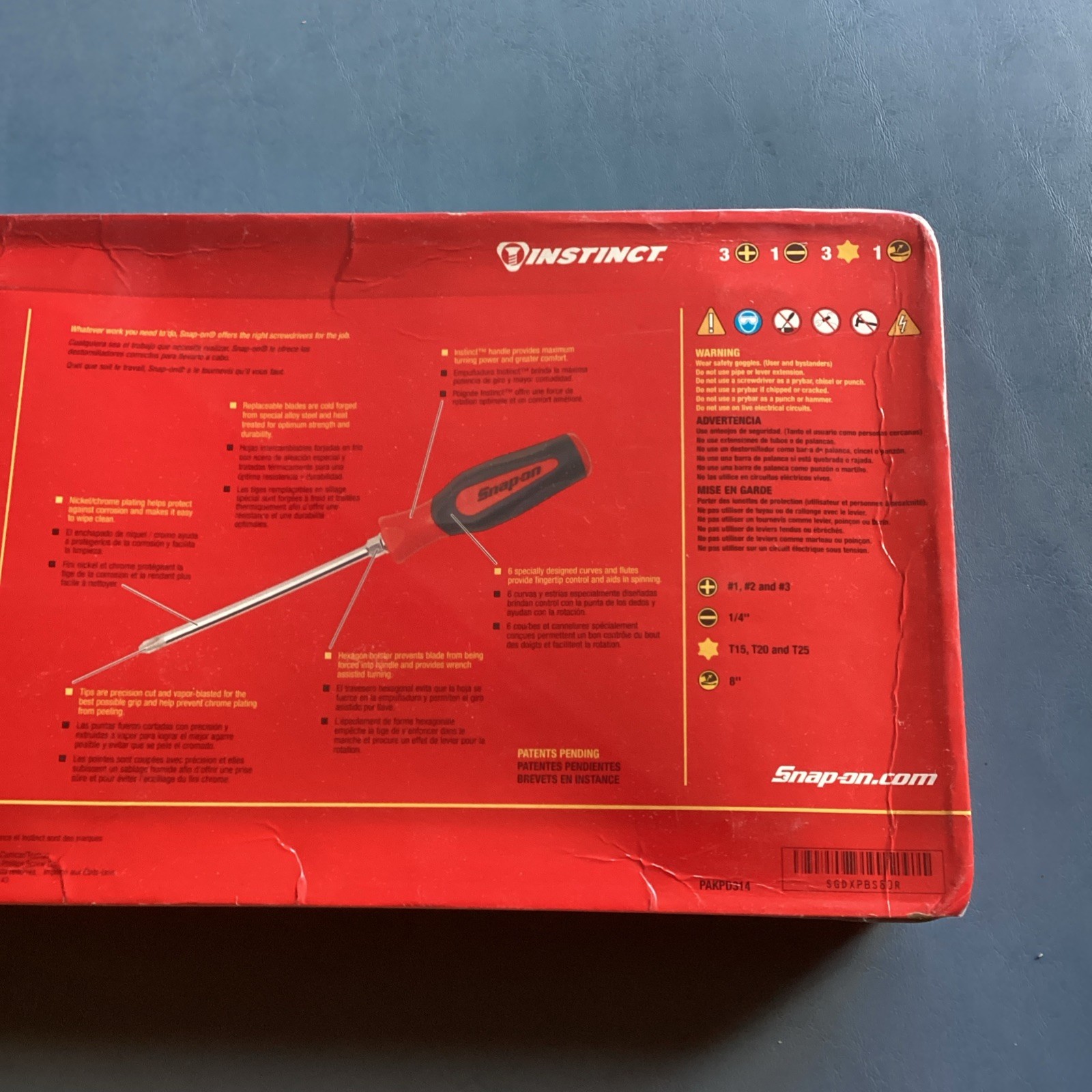 Snap On 8 Piece Soft Grip Combination Screwdriver And Pry Bar Set, Brand New!
