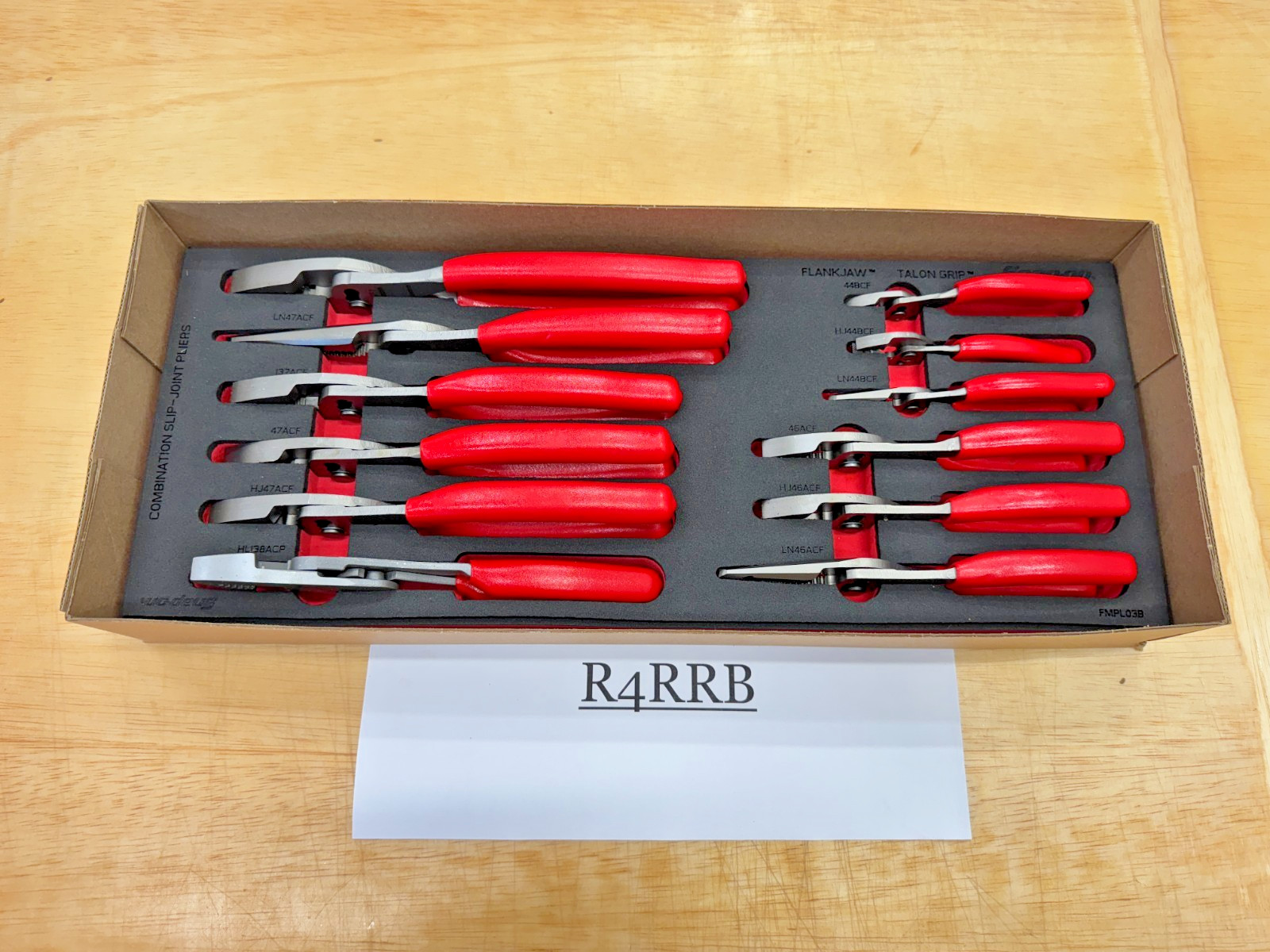 Snap-on Tools USA NEW RED 12pc Master Slip Joint Pliers Foam Set PLSJ1200FR RARE