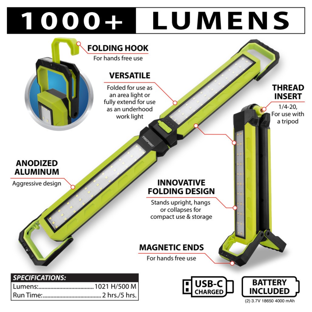 W2697 1000+LM Li-ion Folding Underhood Light PT Power