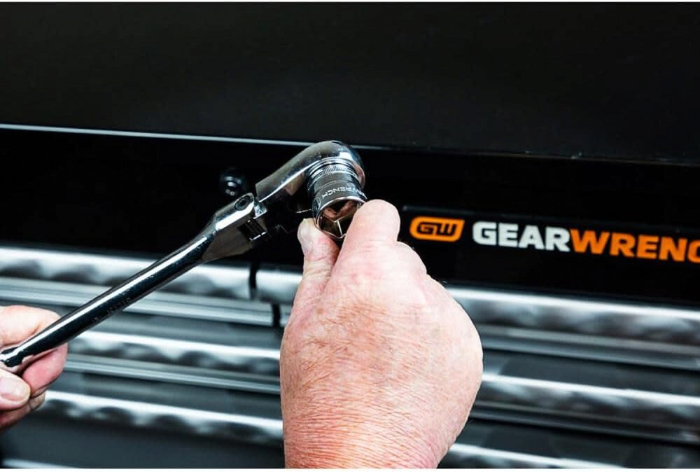 GEARWRENCH 81204XP – 2 Piece 1/4″ & 3/8″ Drive 120XP Flex Head Teardrop Ratchet
