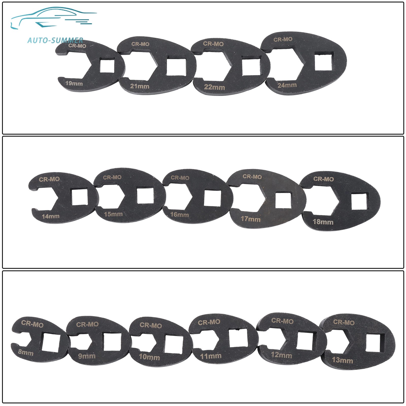 15PCS Crows Foot Wrench Set 1/2″ and 3/8” Drive Flare Nut Crowfoot Wrench Set
