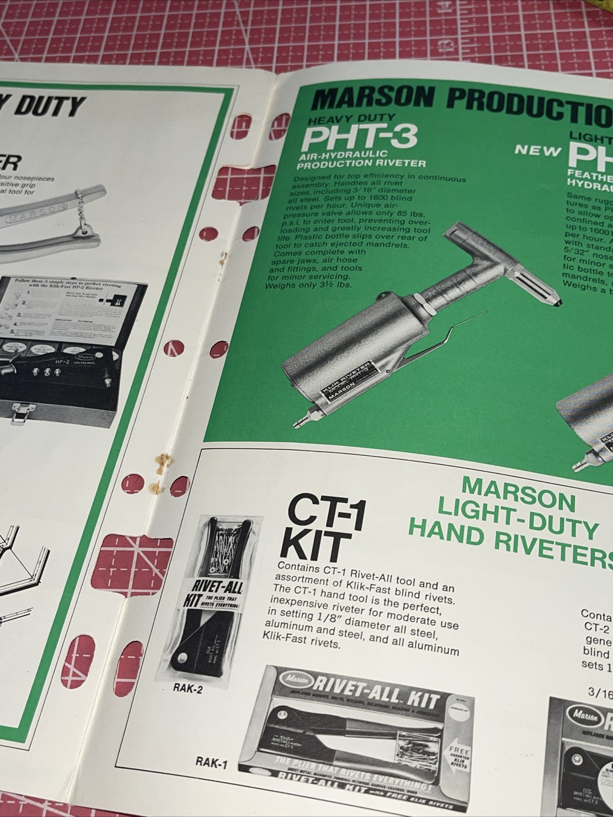 1969 MARSON USA KLIK-FAST Rivets 200-019 RIVET TOOLS Catalog Vintage Swingline