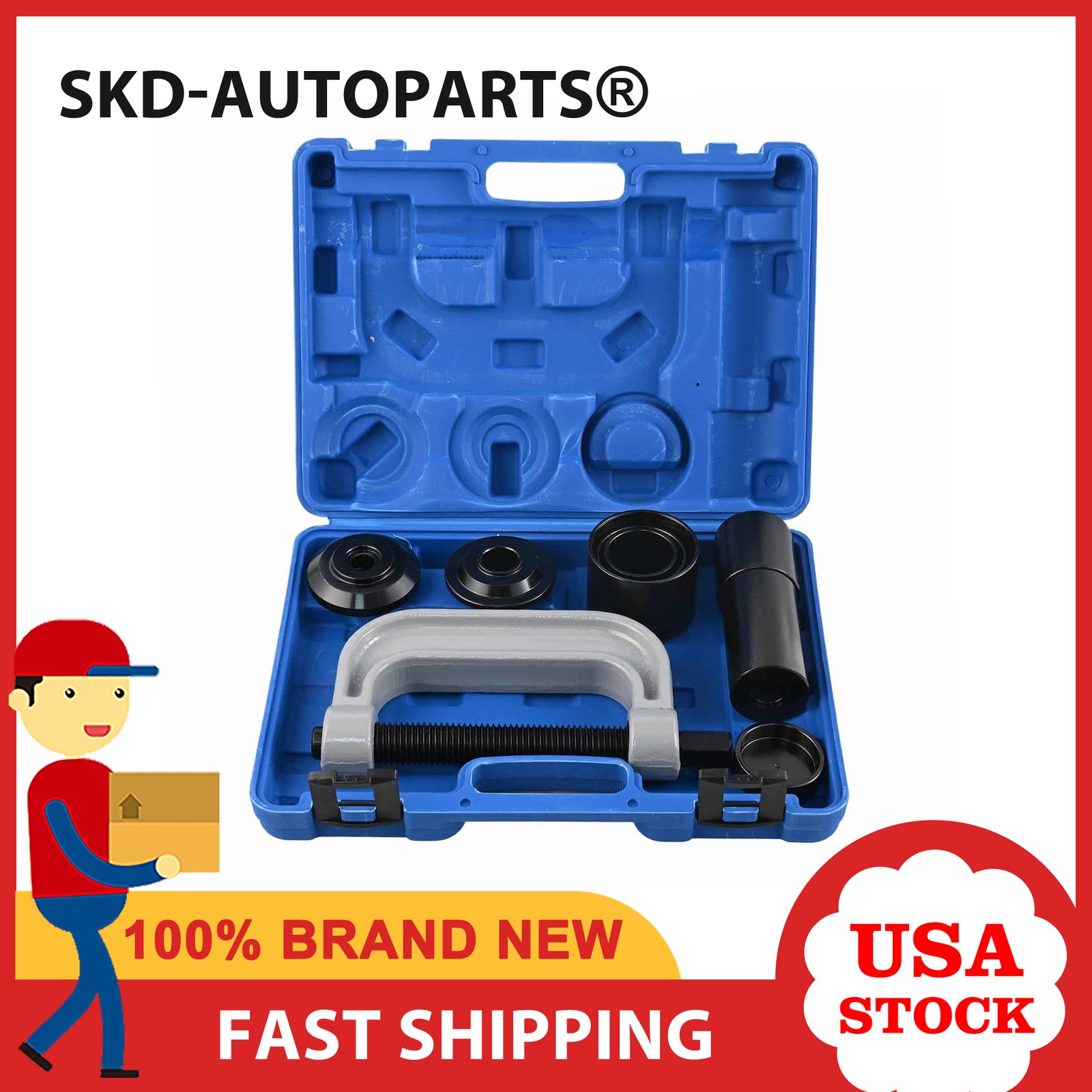10pc Heavy Duty 4 in 1 Ball Joint Press U Joint Removal Tool Kit w 4 x 4 Adapter