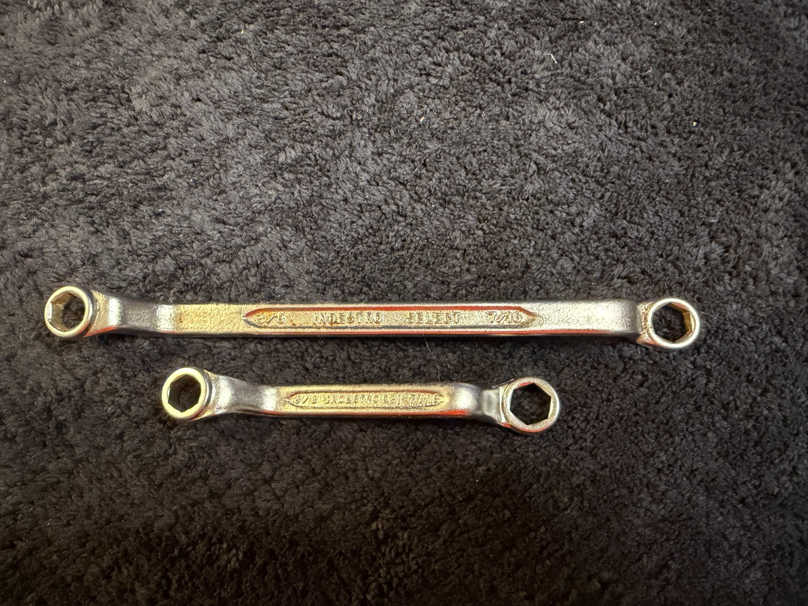 2 Indestro Double Box-End Wrenches 6 Point 911 and 931 Both 3/8″ to 7/16″ USA
