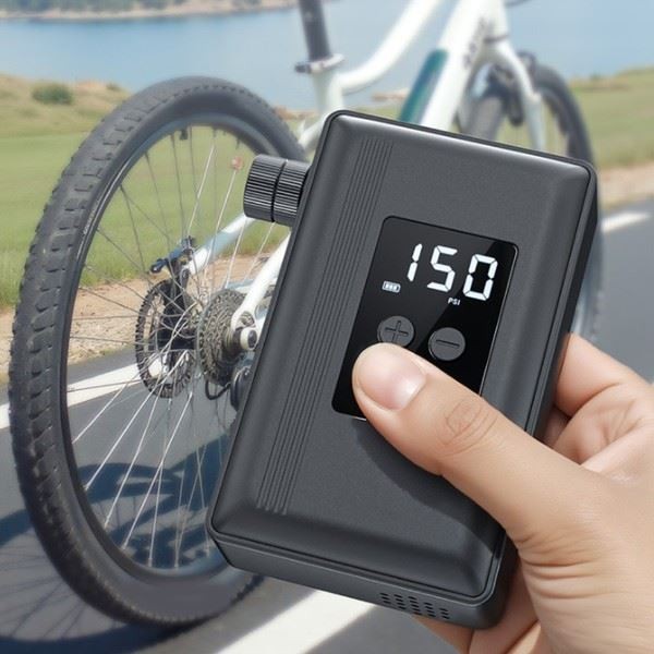 Electric Bike Pump Tire Compressor Lightweight Portable Compact Design