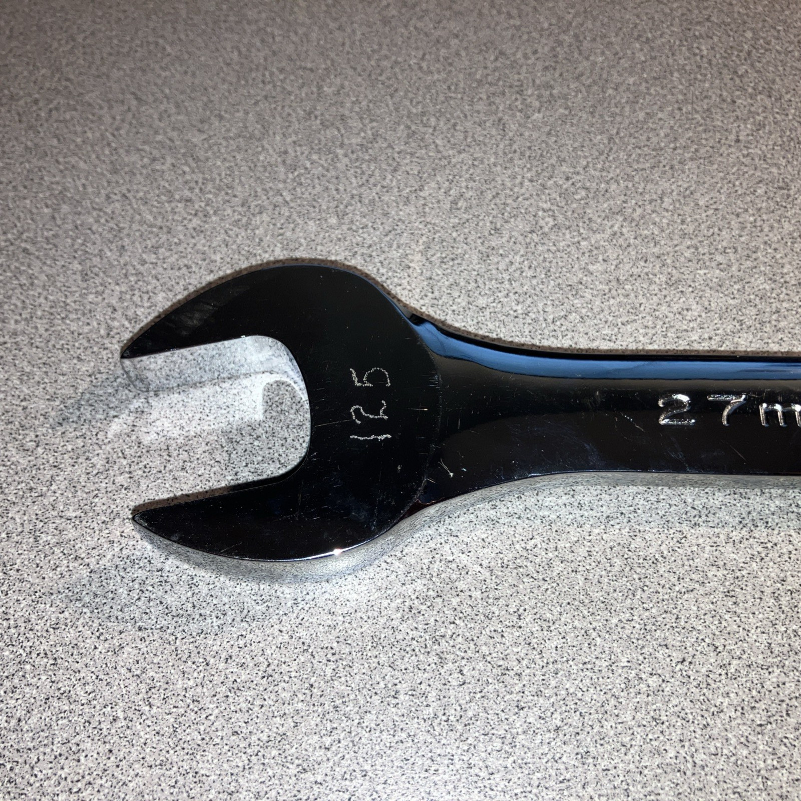 SK Tools 86527 27mm x 30mm Double Open-Ended Wrench Made In USA Engraved