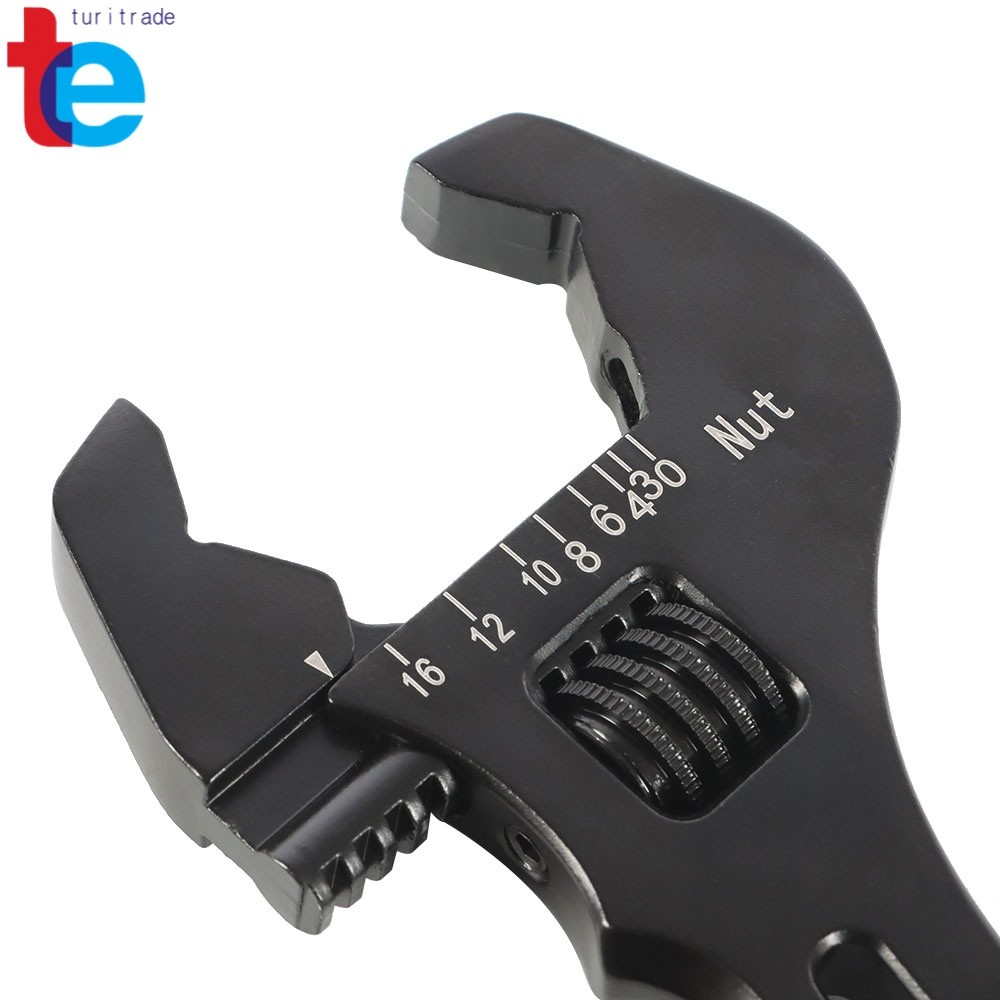 Black Adjustable Wrench Aluminum Tool Spanner For Hose End Fitting 3AN-16AN