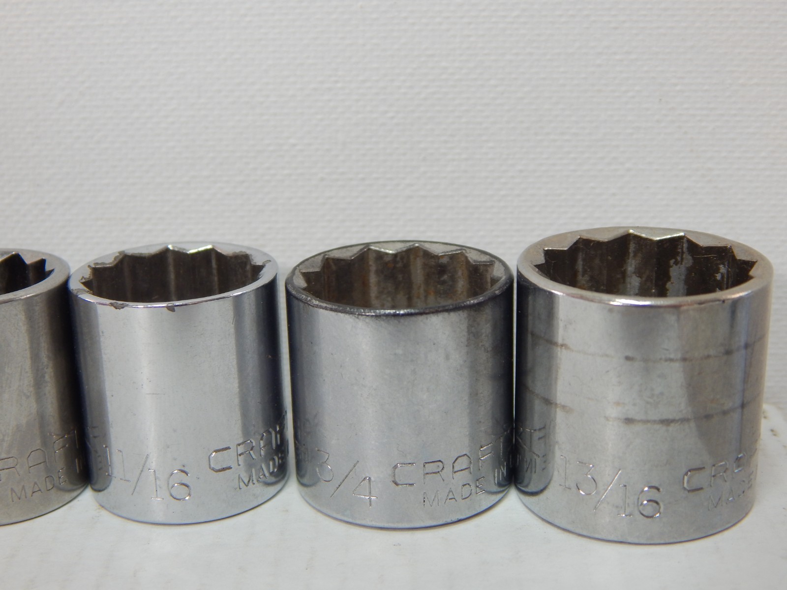 Craftsman shallow socket set SAE 12 Point 3/8″ Drive G Series 3/8″ to 13/16″