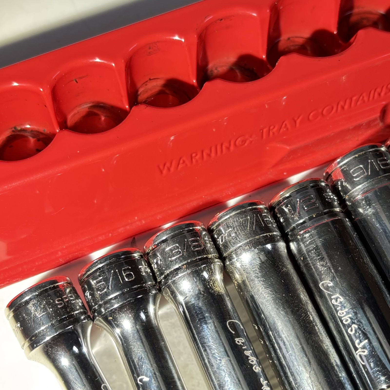 Snap-On Tools 211SFSY 11-Piece 3/8» Drive 6-PT 1/4-7/8» SAE Deep Socket Set