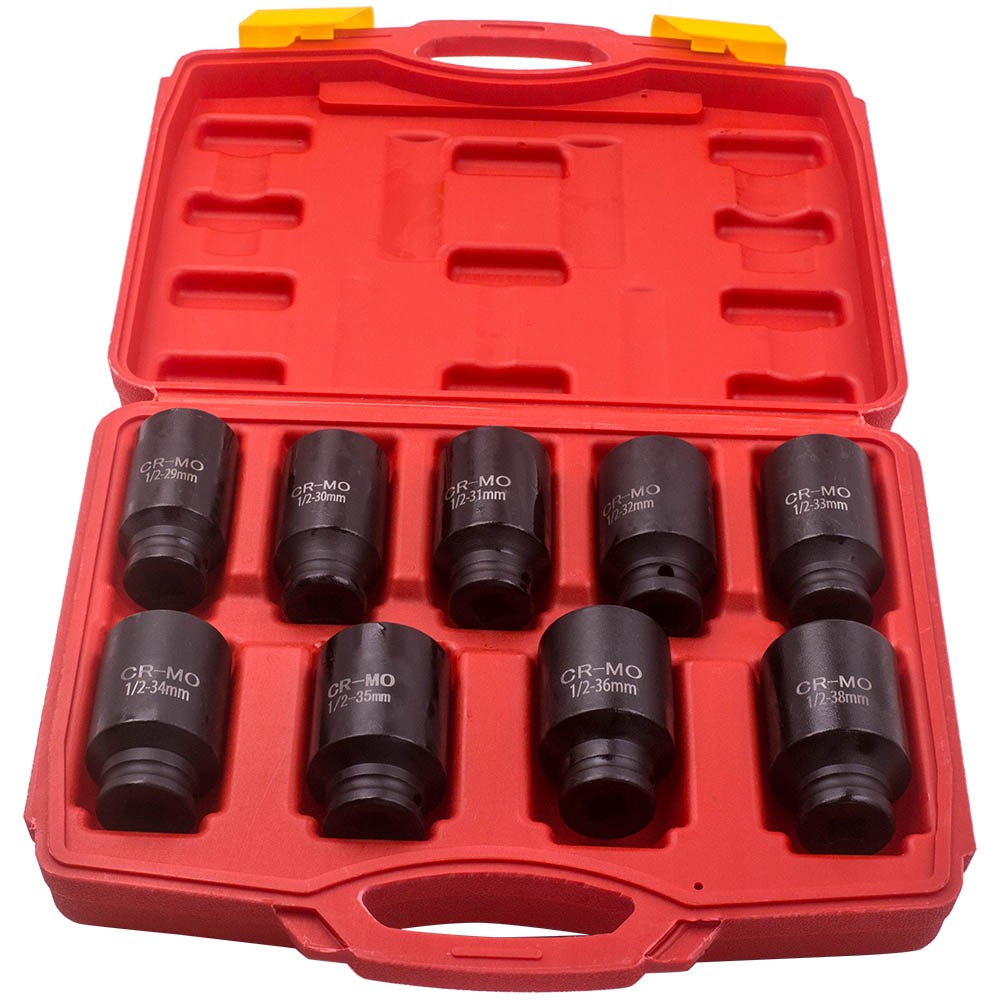 Deep Impact Socket Kit 1/2″ Drive Metric Axle Hub Nut Socket 29mm/33-38mm Set