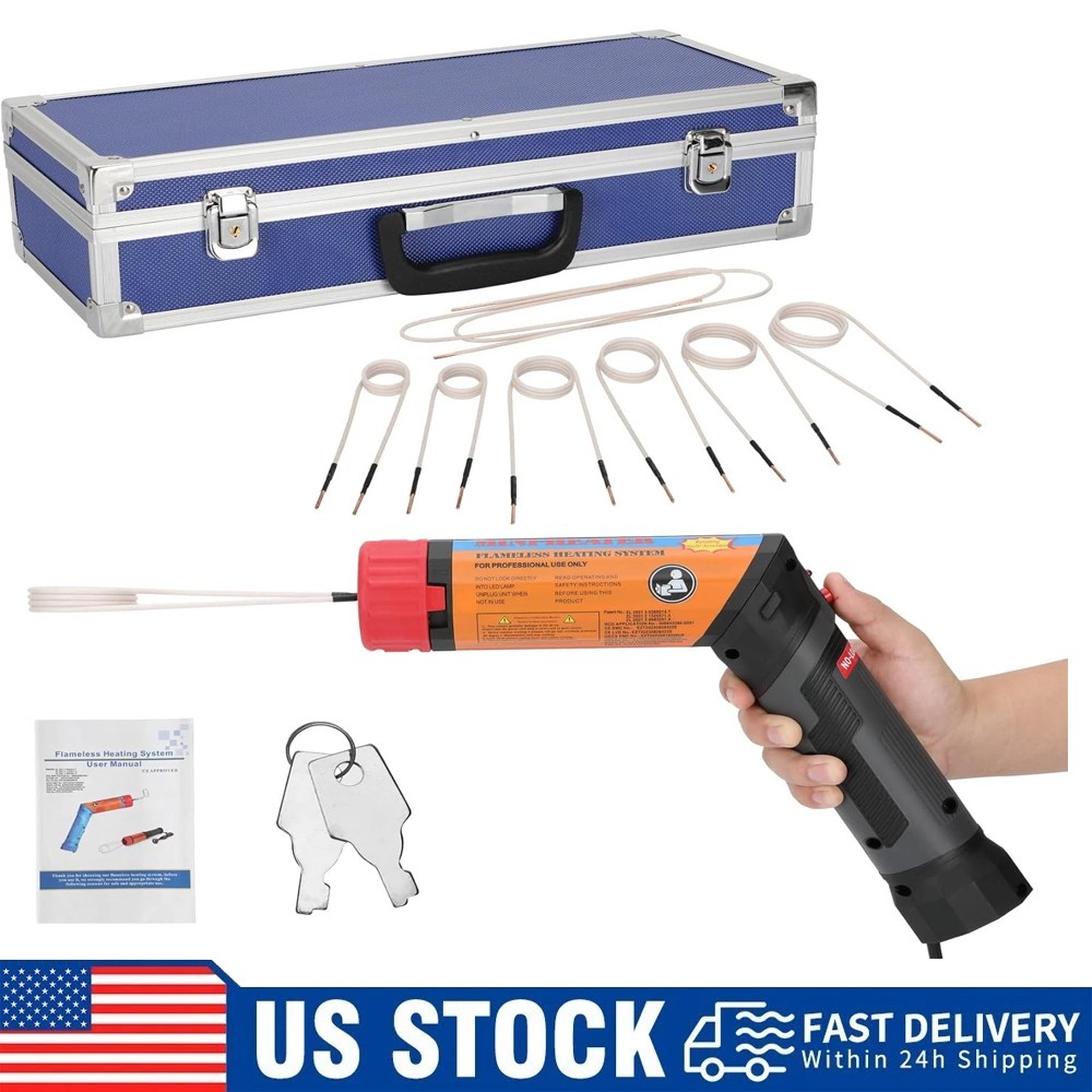 1100W Magnetic Induction Heater Kit Tool for Automotive Heat + 8 Coils