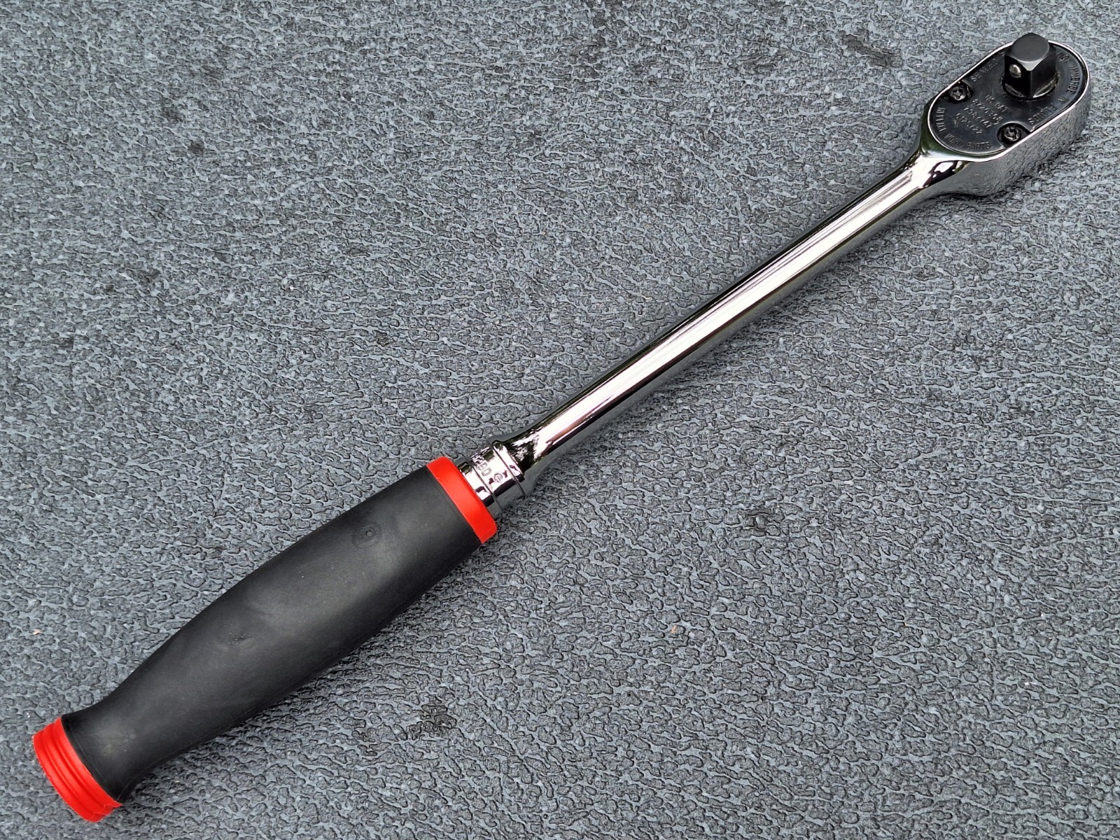 NOS 2019 Snap On FHL80 3/8″ Dr RED Soft Grip Long Fixed Head Ratchet NEW