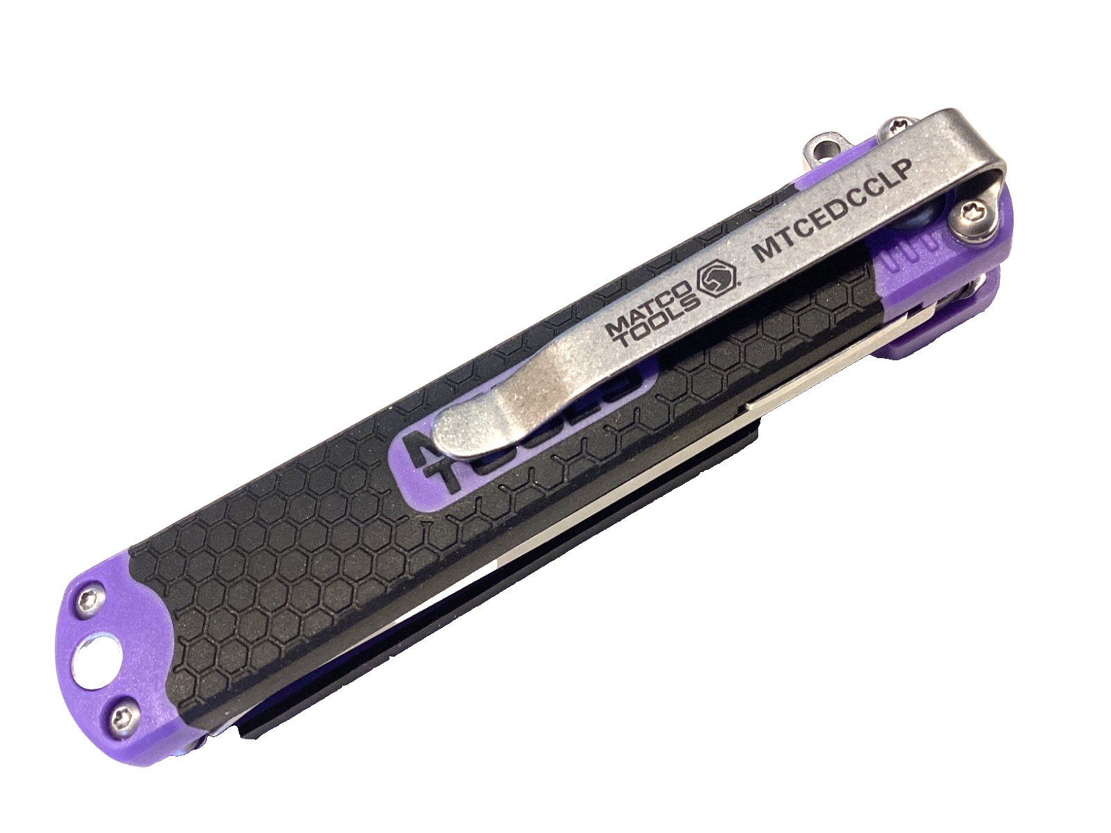 Matco Tools NEW PURPLE Compact Folding Pocket Snap Locking Clip Lifter MTCEDCCLP