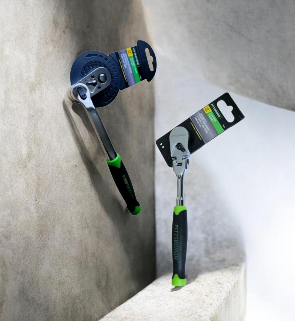 Two Pittsburgh Ratchet 1/4″ Flex Head Swivel, And 360° Swevel