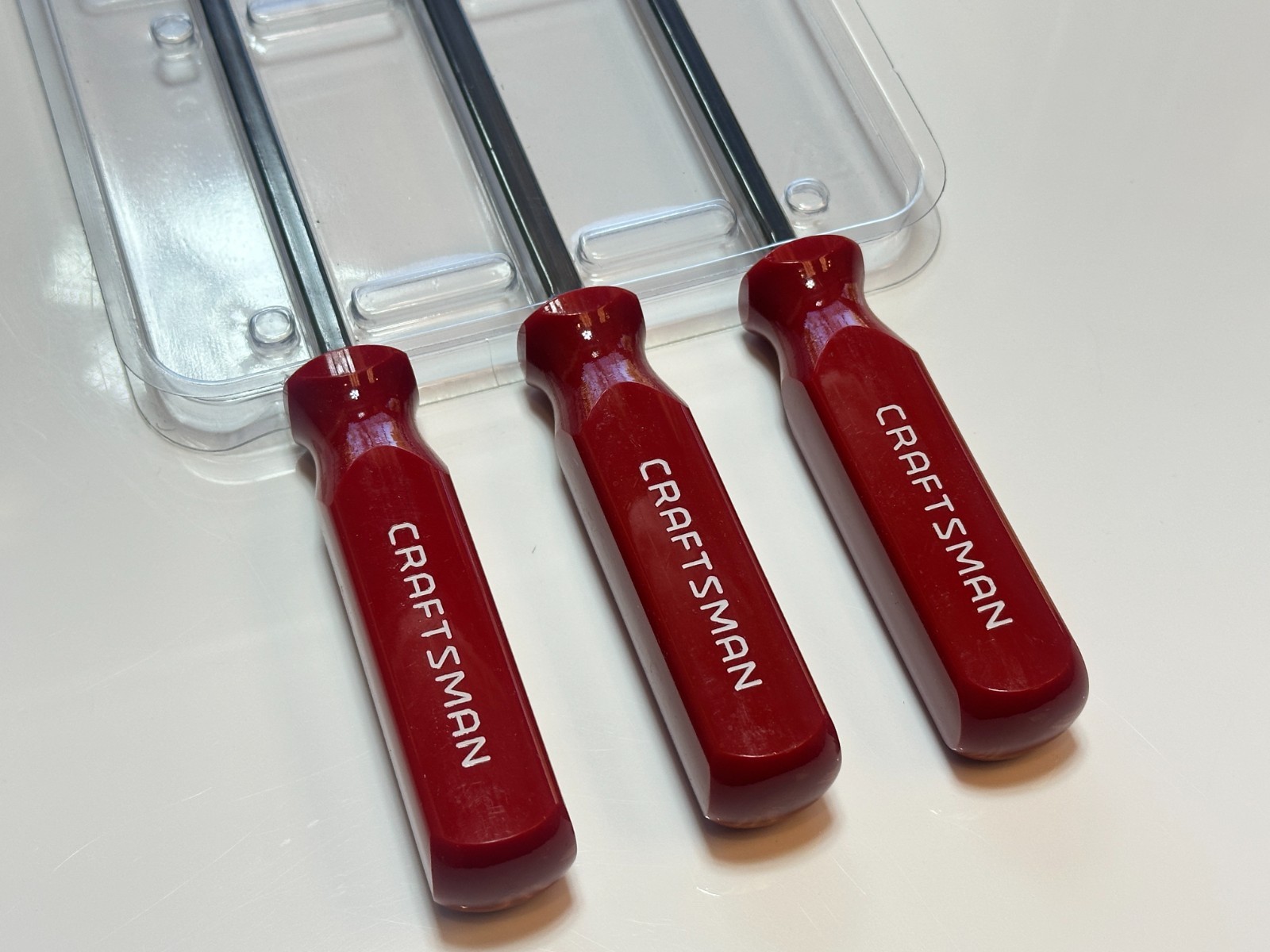 NOS Craftsman Tools USA 43293 RARE 3pc RED Handle Gasket Carbon Scraper Set NEW