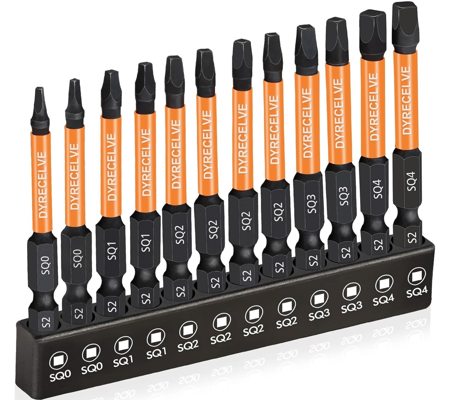 Durable Square Drive Bit Set – 12-Piece Magnetic Hex Shank Tools for All Needs