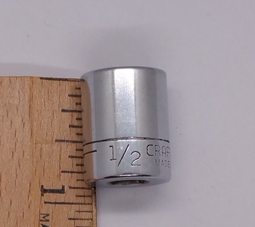 Vintage Craftsman 1/4″ Drive 1/2″ 6 Pt Shallow Socket SAE With Line VV 43499 USA