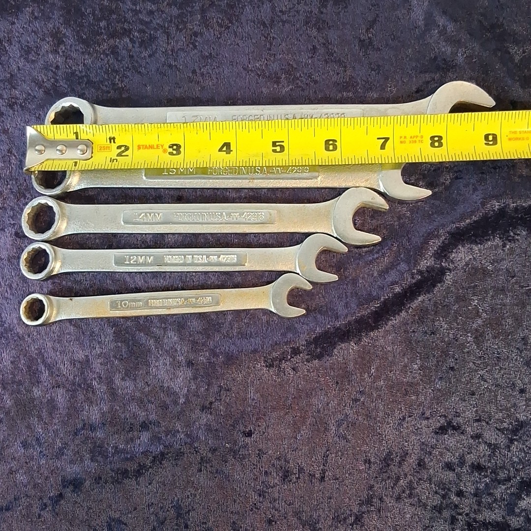 Craftsman 5 Pc Combination Metric Wrenches 10, 12, 14 15, 17mm VV Series
